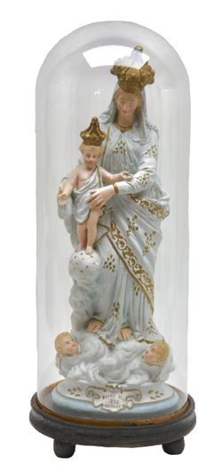 Virgin Mary Large Statue, Notre Dame des Victoires Standing on a Globe