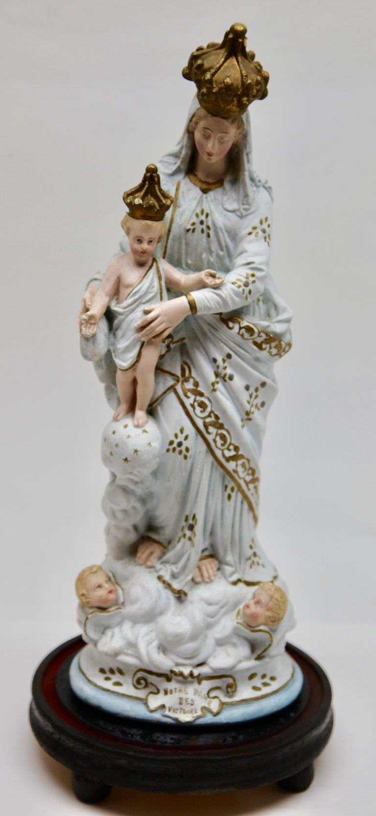 Virgin Mary Large Statue, Notre Dame des Victoires Standing on a Globe ...