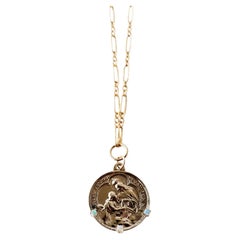 Opal Medal Necklace Virgin Pendant Our Lady of Mount Carmel