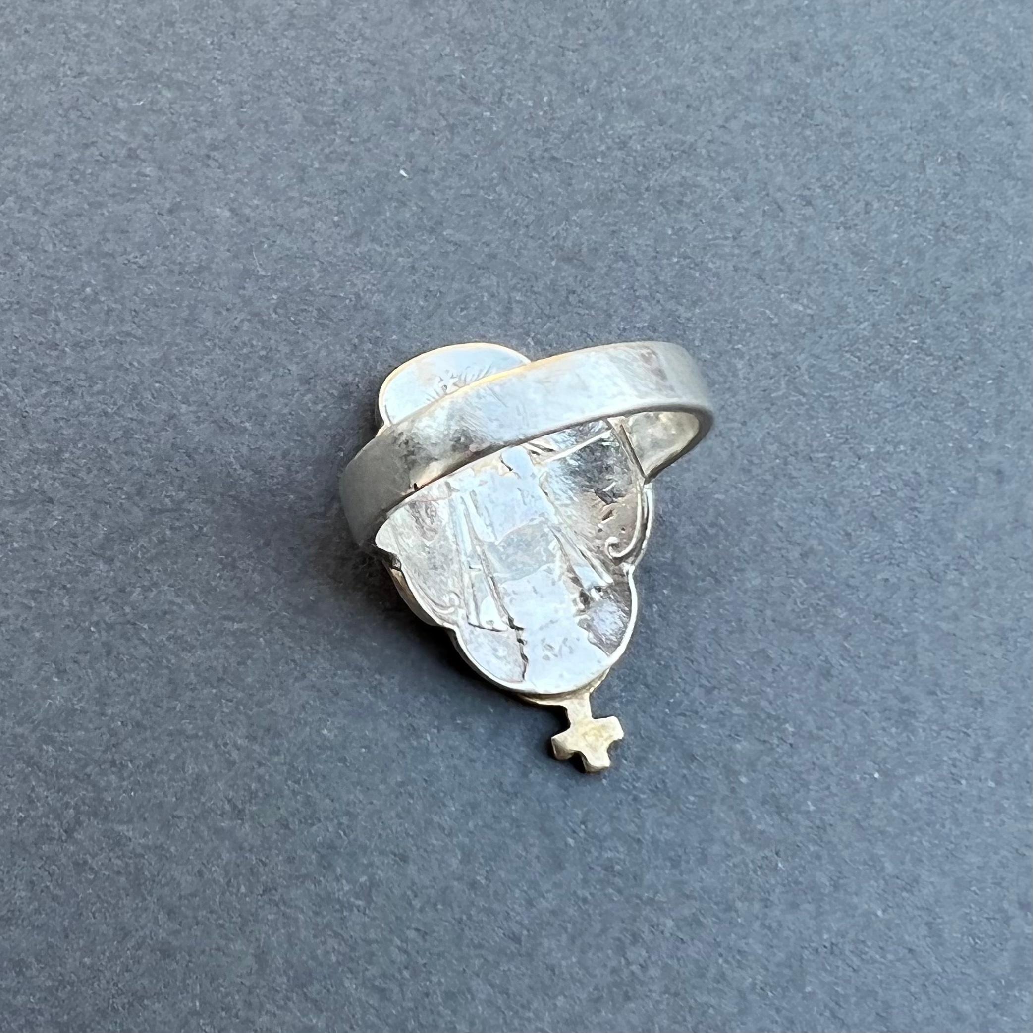 Medalla de la Virgen María Anillo de Plutón Plata Oro Astrología J DAUPHIN en Nuevo Estado en Los Angeles, CA
