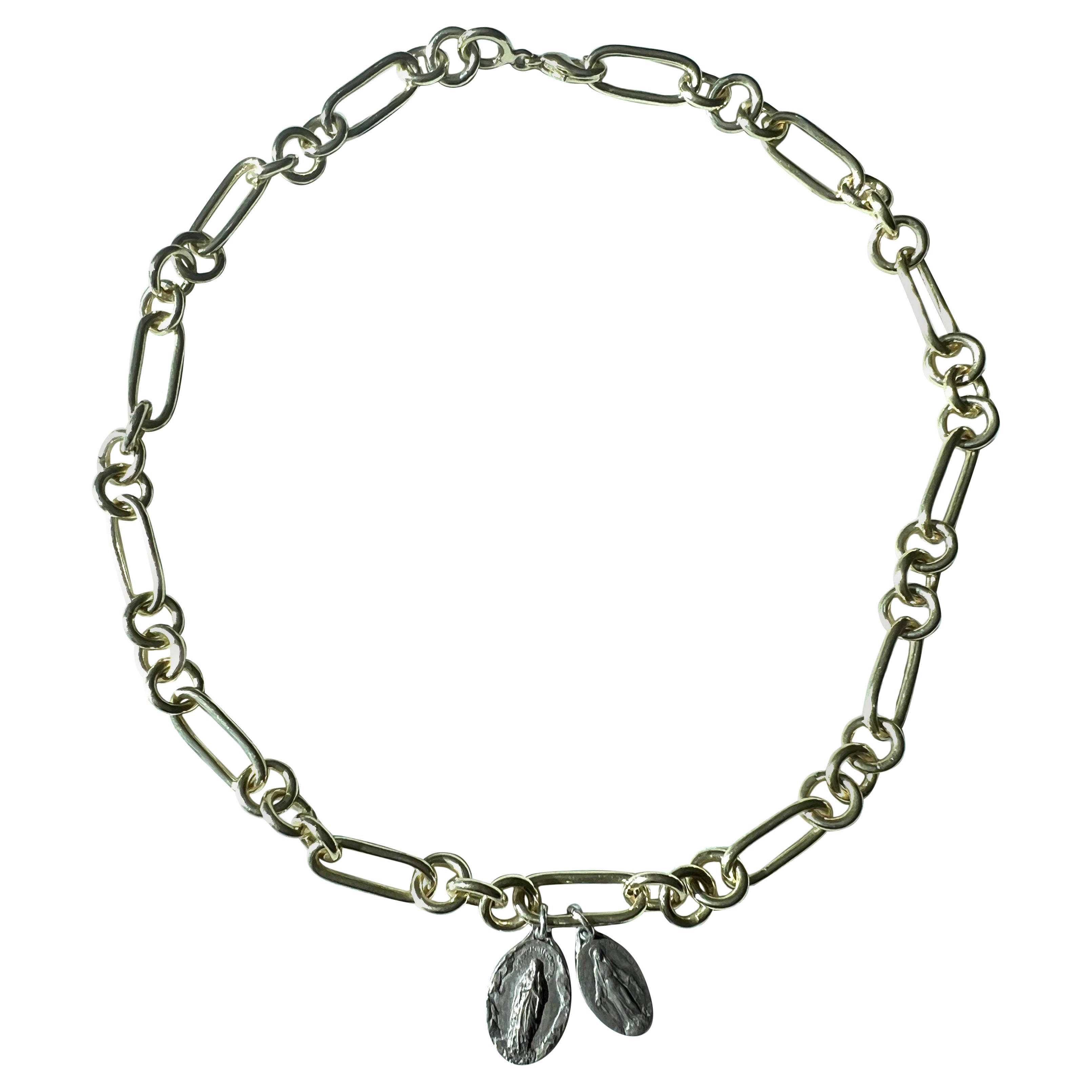 Virgin Mary Medals Chain Choker Necklace Chunky Chain For Sale