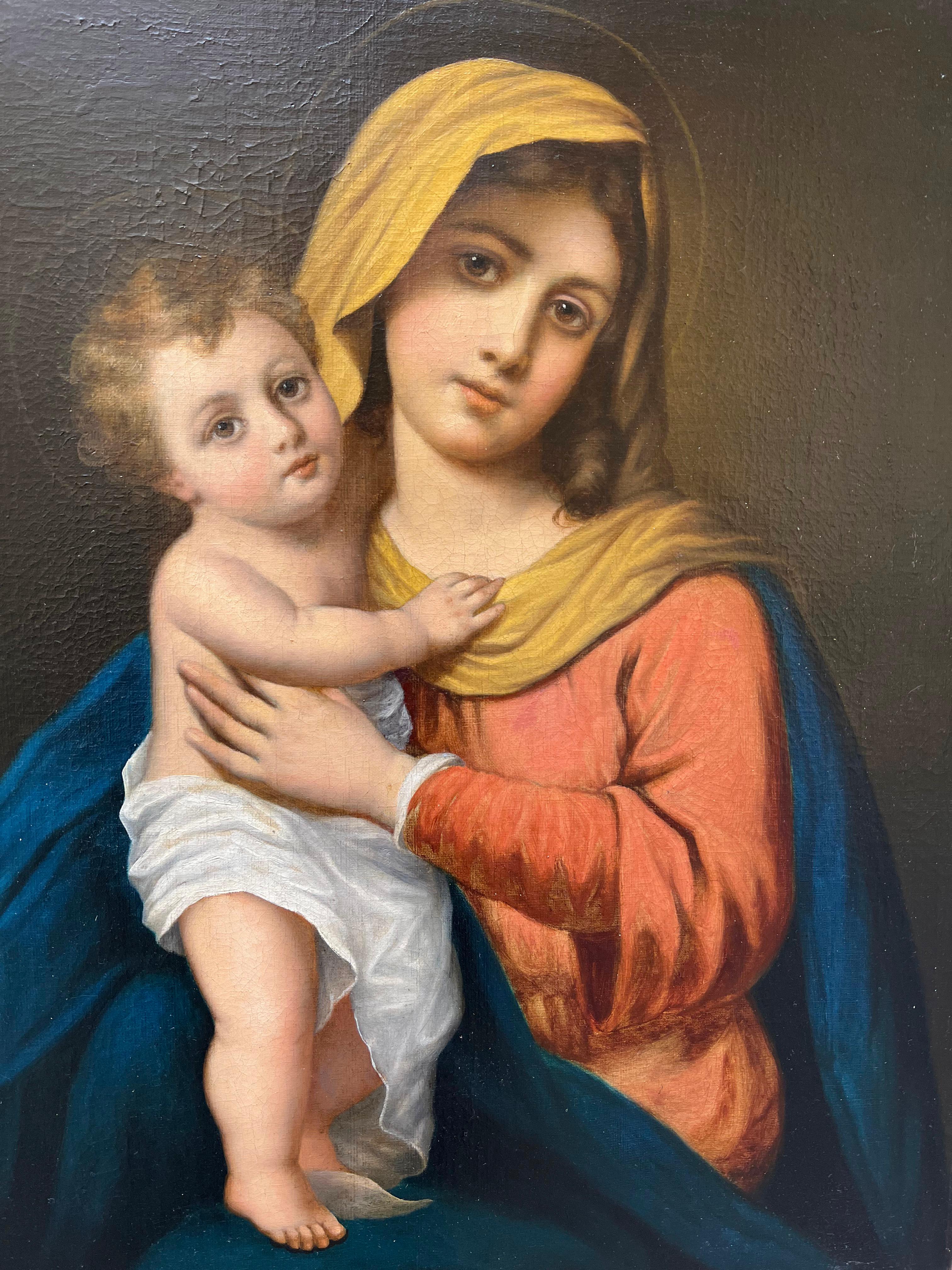 Italian Virgin Mary with Child, Italy, 1890 For Sale