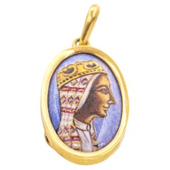 Jungfrau Montserrat Gold und Emaille Medaille