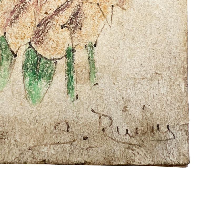 Drawing colonial espagnol coloré à la main Virgin of Guadalupe, signé Mexique en vente 4