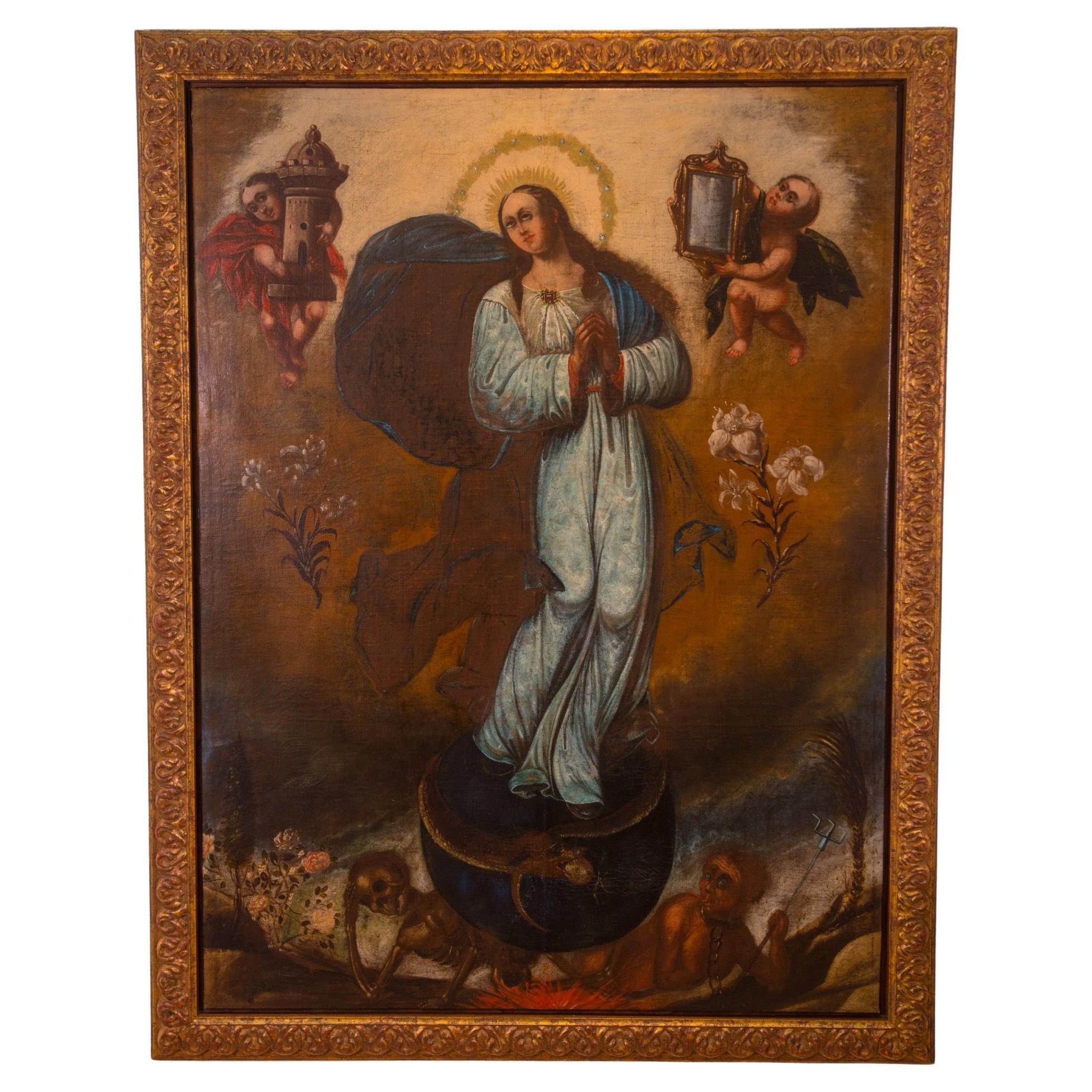 Virgin of the Immaculate Conception, 16th Century, Oil on Canvas For Sale