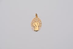 Virgin Openwork Medal Oval Gold Yellow
