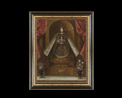 Virgin with Child, After Spanish Colonial Oil Painting by Cuzco Artist