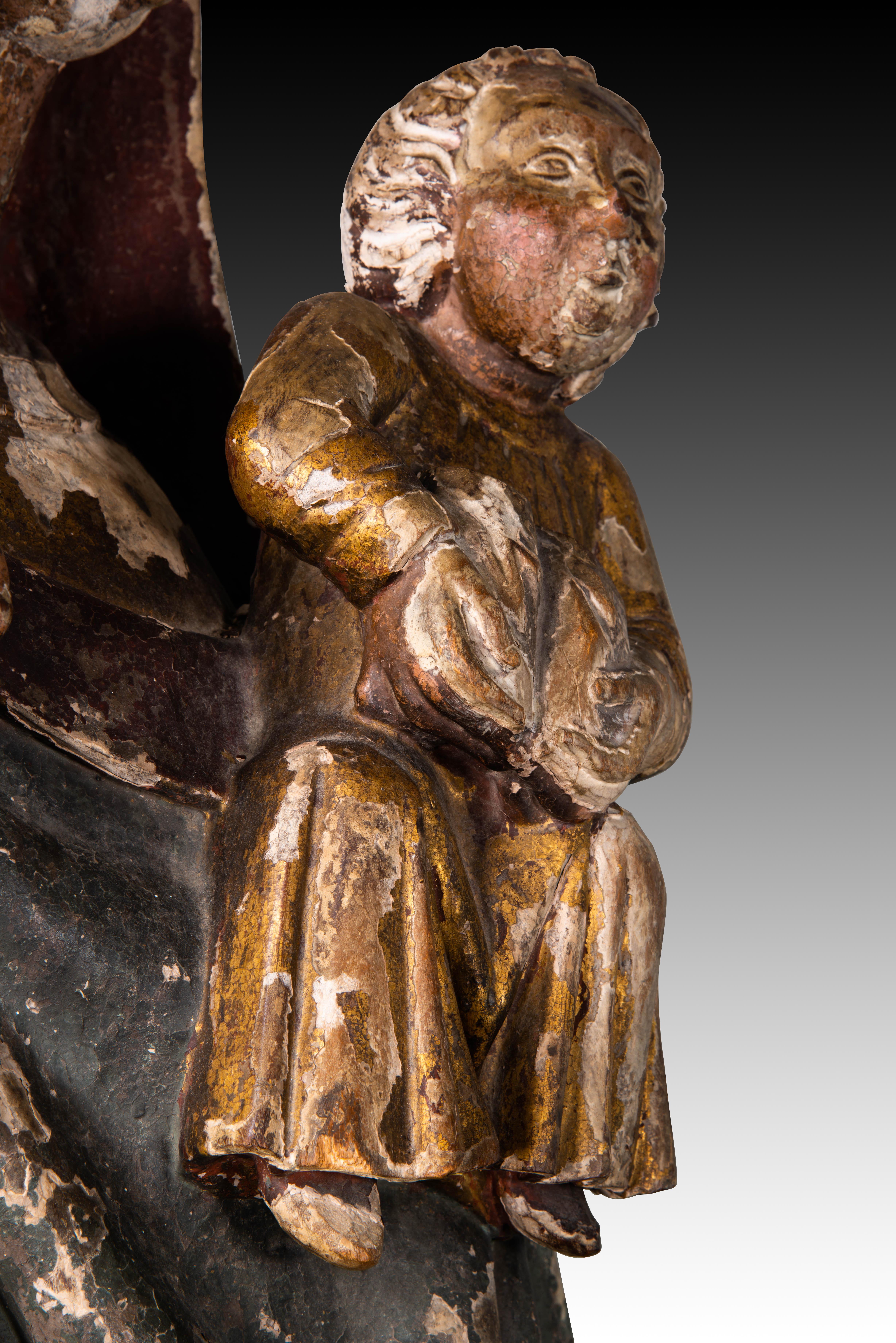 Virgin with Child. Carved and polychrome wood. Spanish school, 19th century. 4