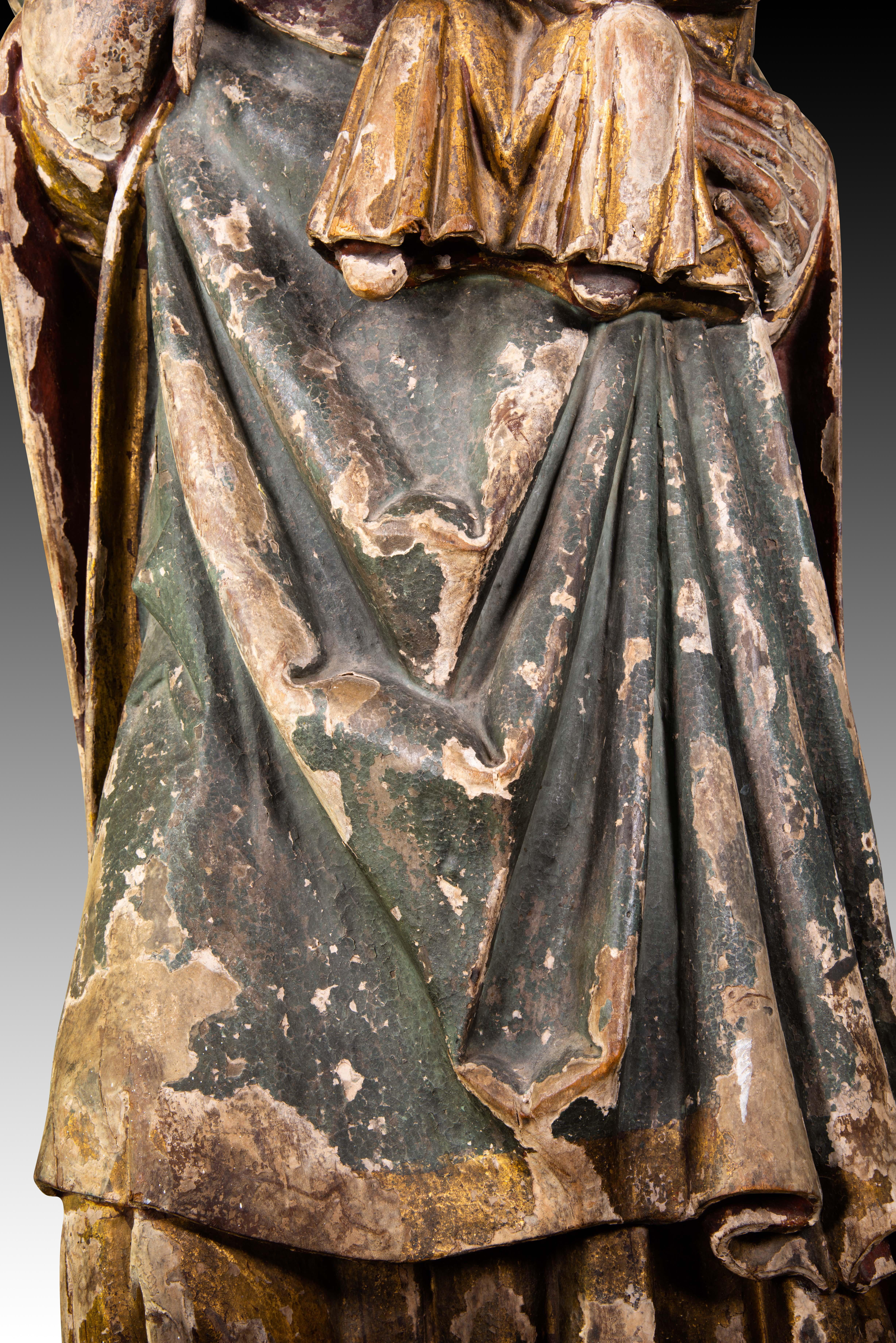 Virgin with Child. Carved and polychrome wood. Spanish school, 19th century. 7