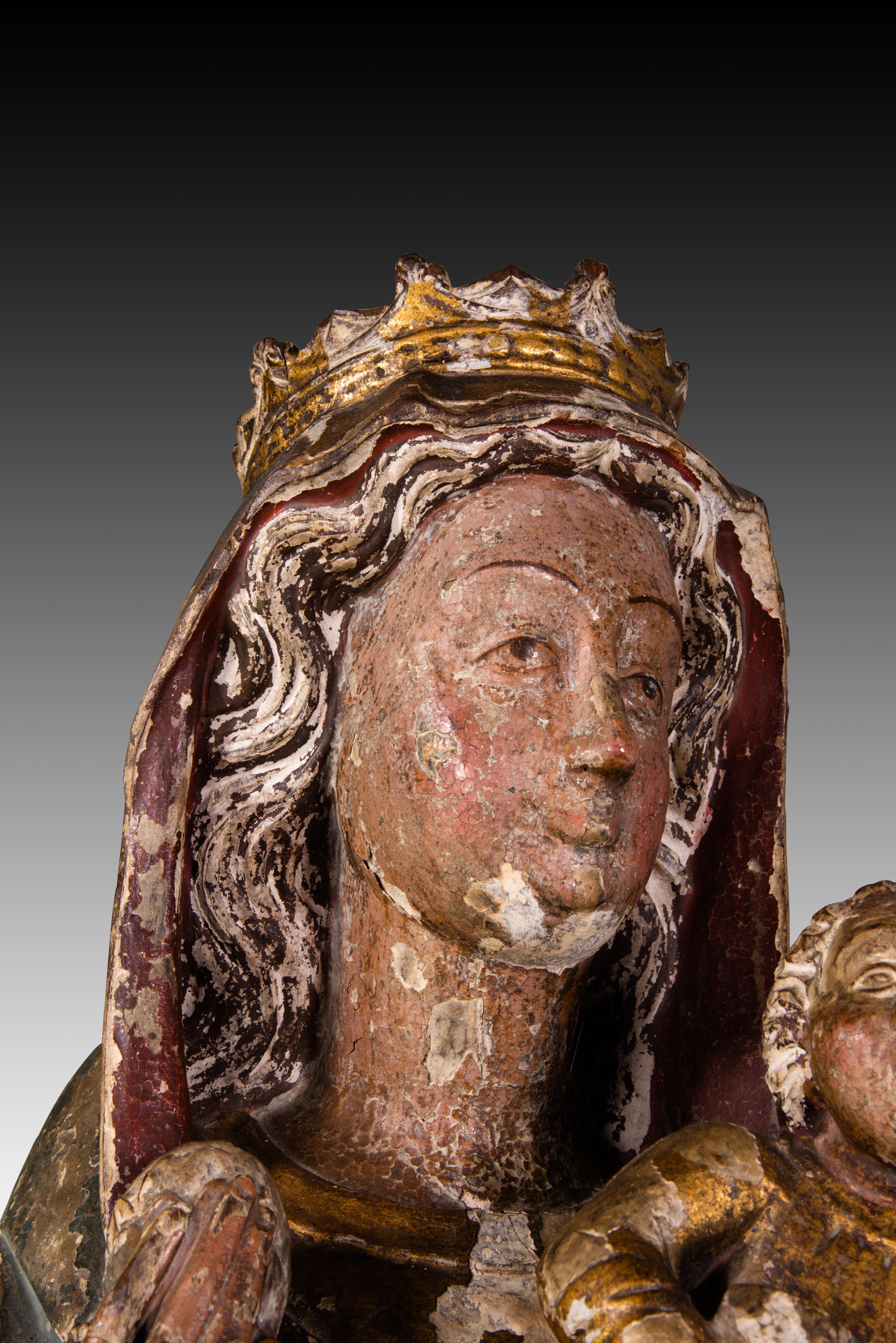 Virgin with Child. Carved and polychrome wood. Spanish school, 19th century. 8