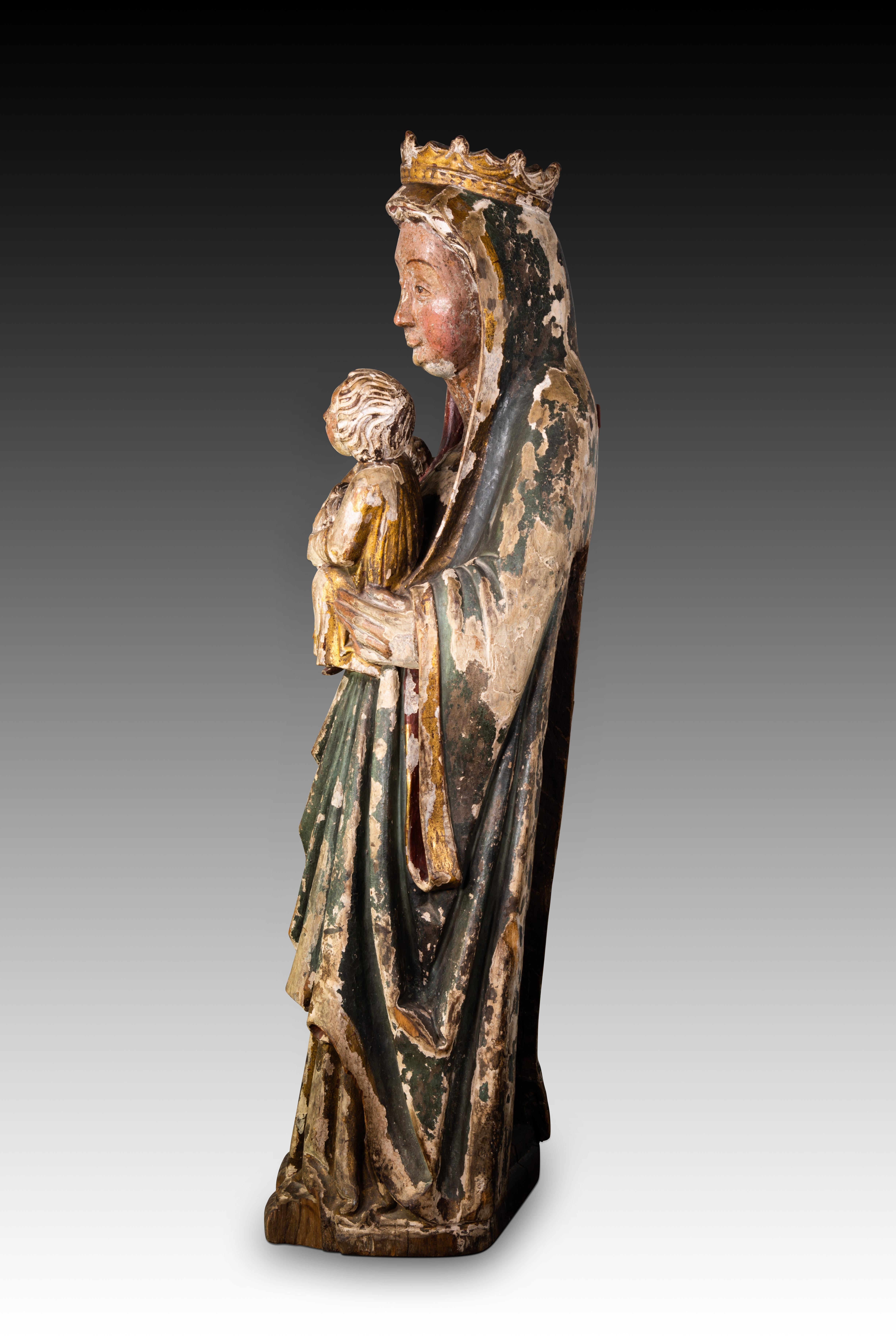 Neoclassical Revival Virgin with Child. Carved and polychrome wood. Spanish school, 19th century.
