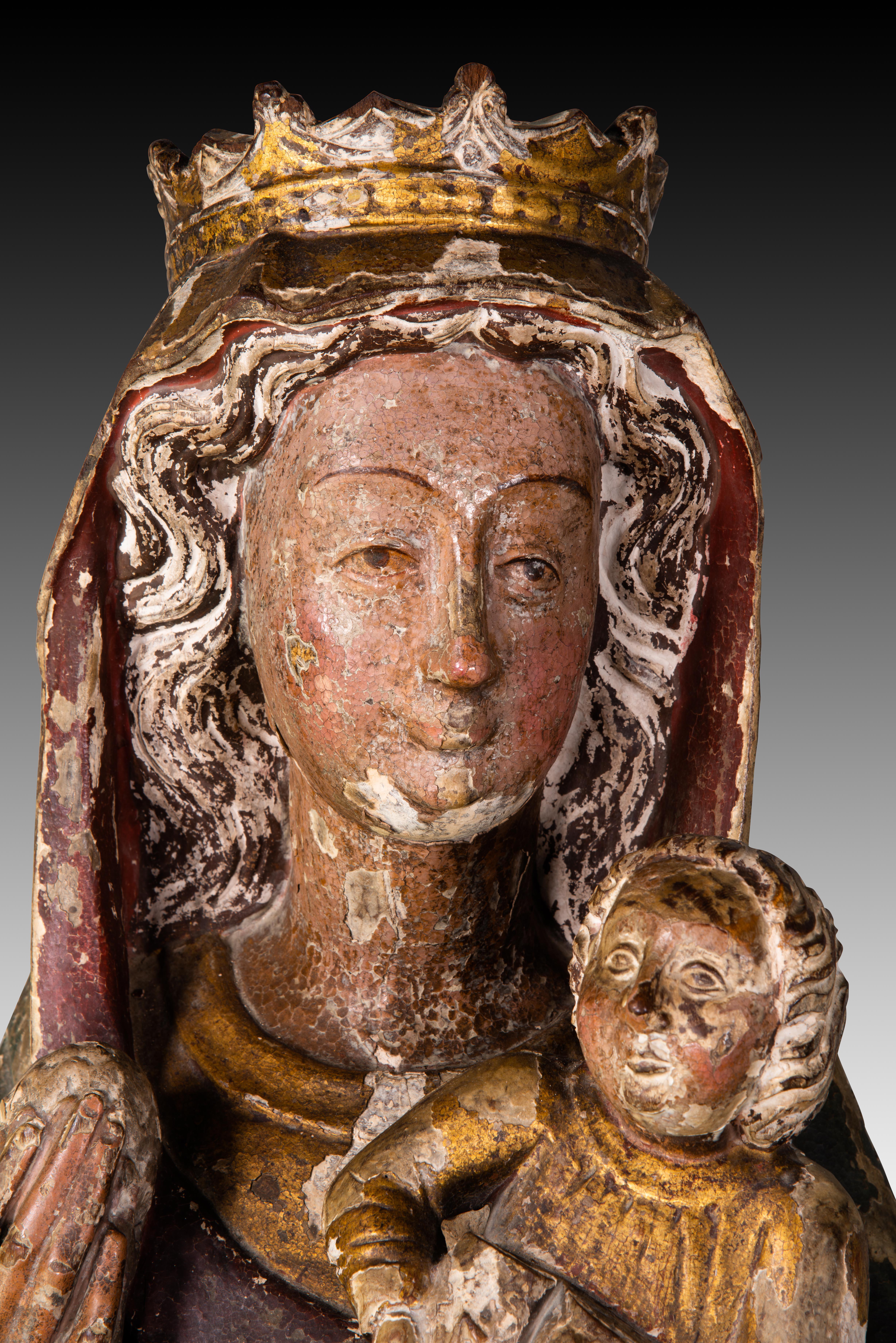Virgin with Child. Carved and polychrome wood. Spanish school, 19th century. 1