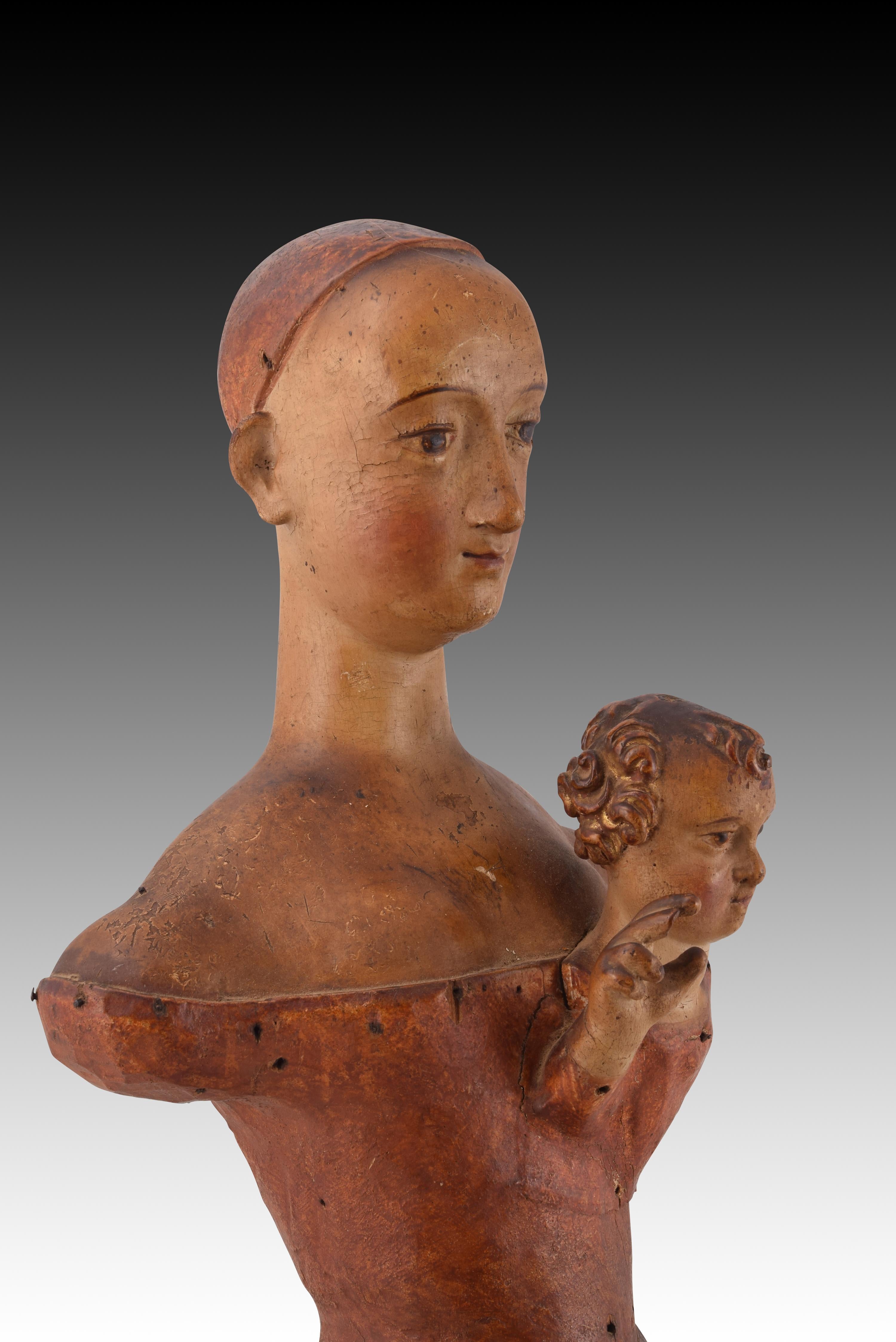 Virgin with Child (dress-up). Wood. Spanish school, 17th century. 2