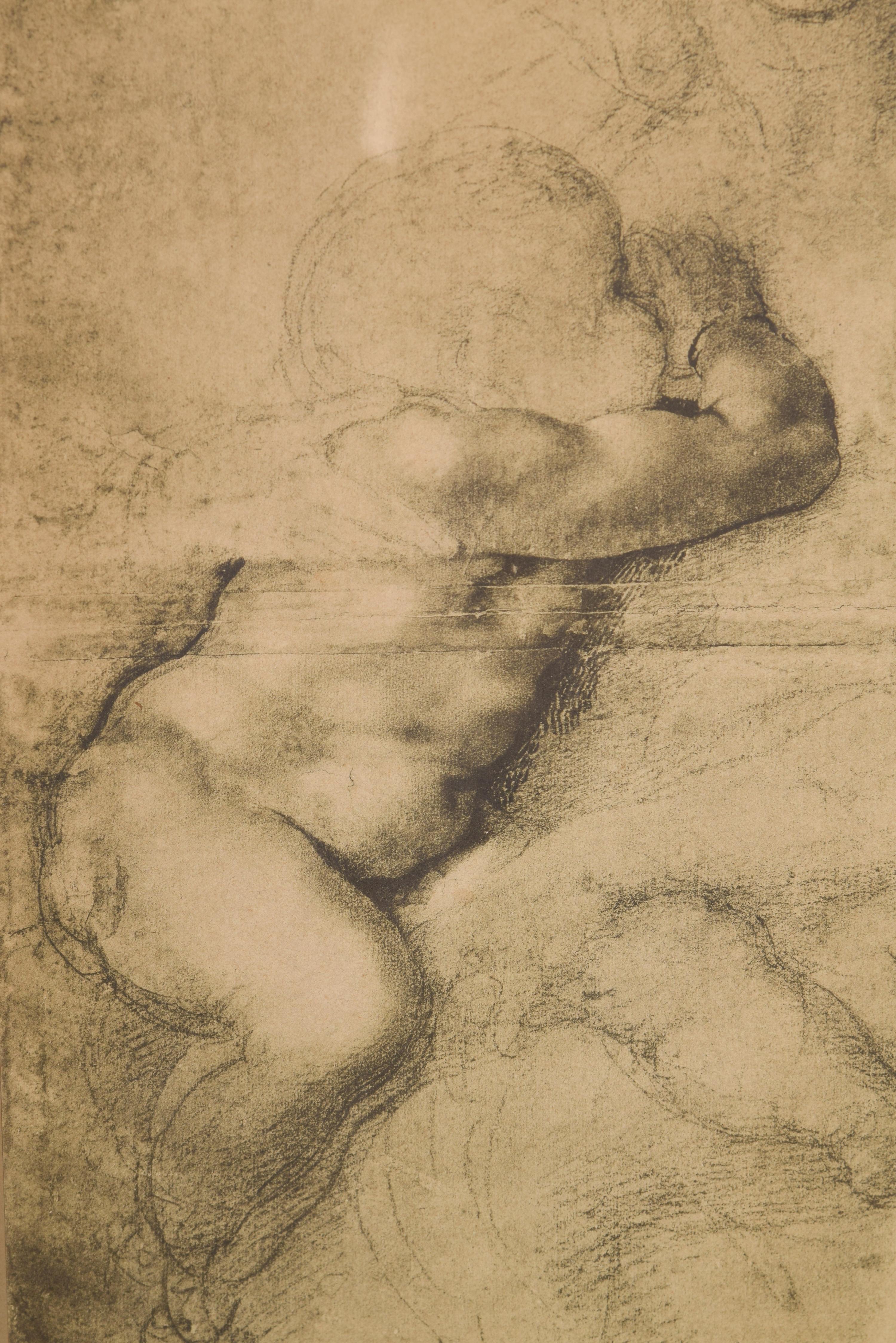 European Virgin with Child, Framed Print, 20th Century, After Michelangelo