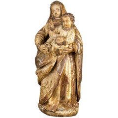 Antique "Virgin with Child Jesus". Spain, End of the 17th-Early 18th Century