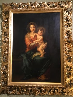 Vierge à l'Enfant Jésus Peinture à l'huile d'après Bartholome Esteban Murillo