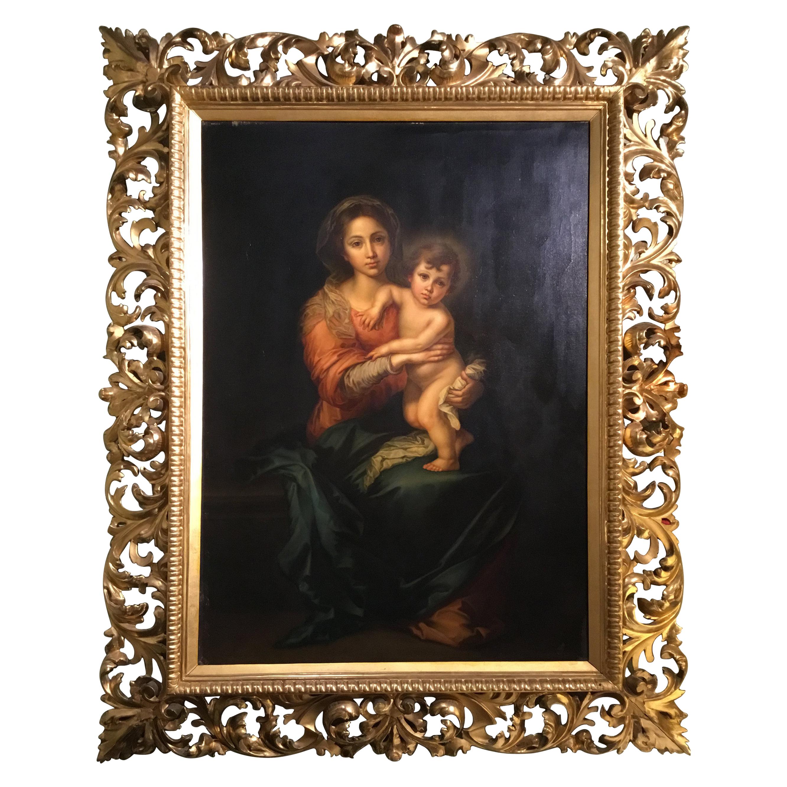 Virgin with Christ Child Oil Painting after Bartholome Esteban Murillo