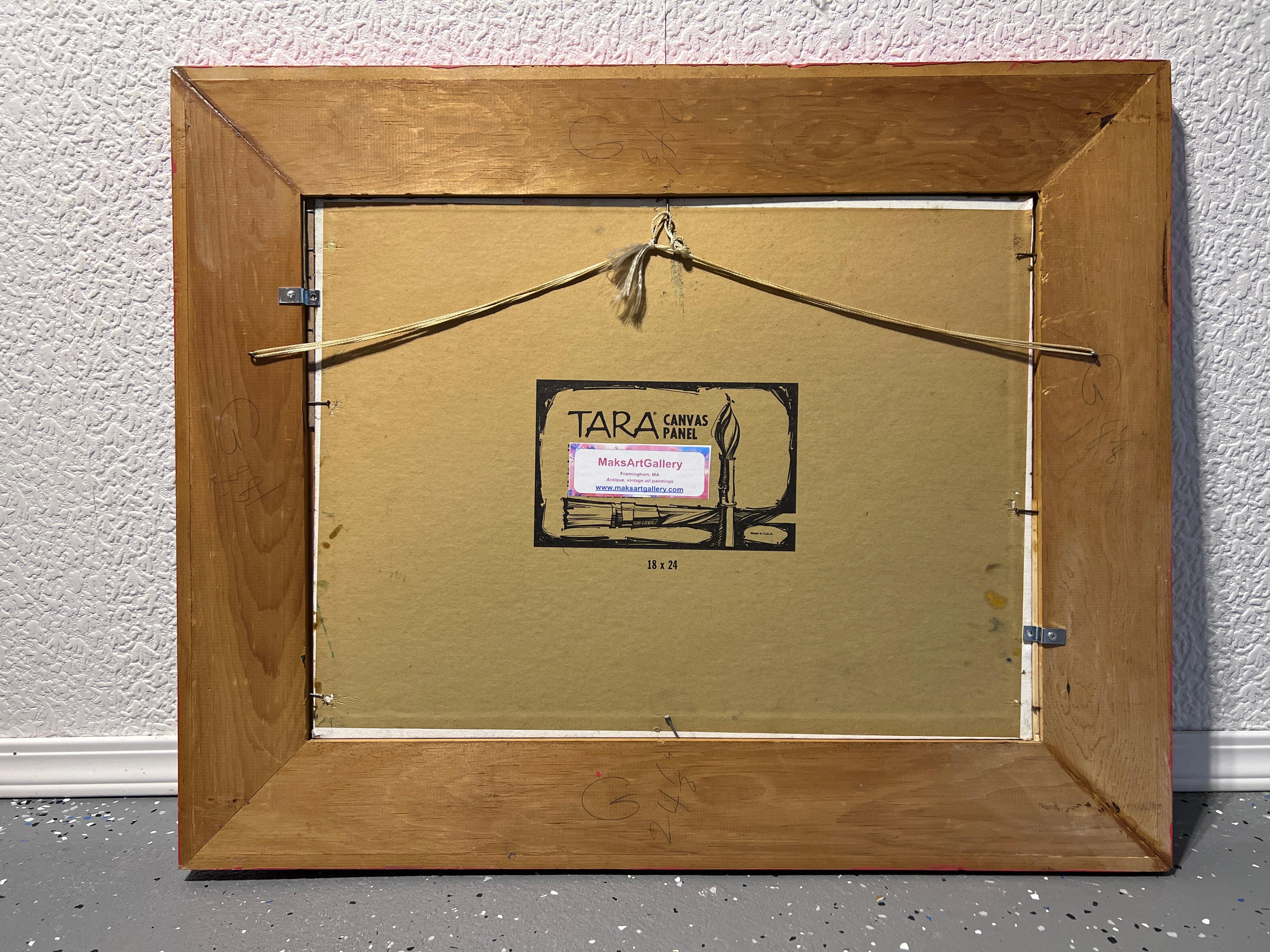 Virginia Barry Pittura astratta originale su tavola, cornice personalizzata in vendita 9