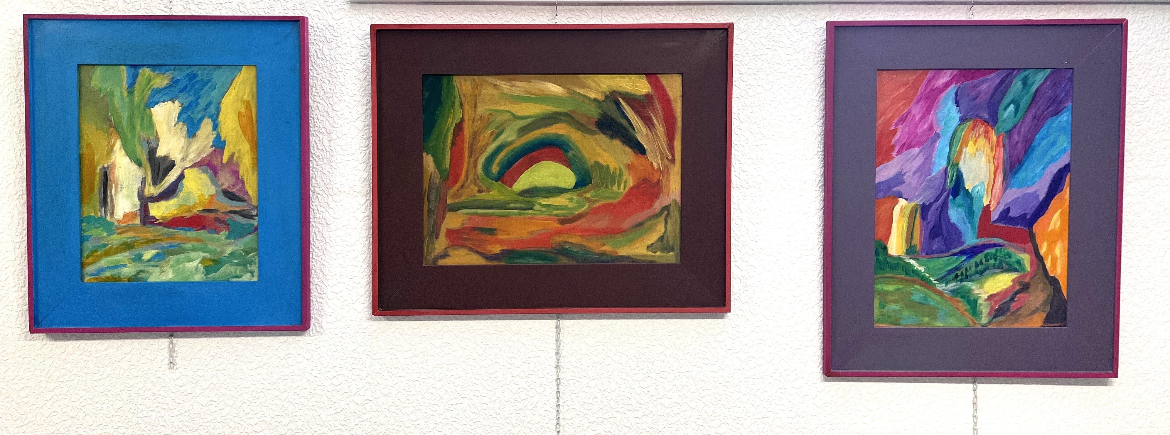 Virginia Barry Pittura astratta originale su tavola, cornice personalizzata 10