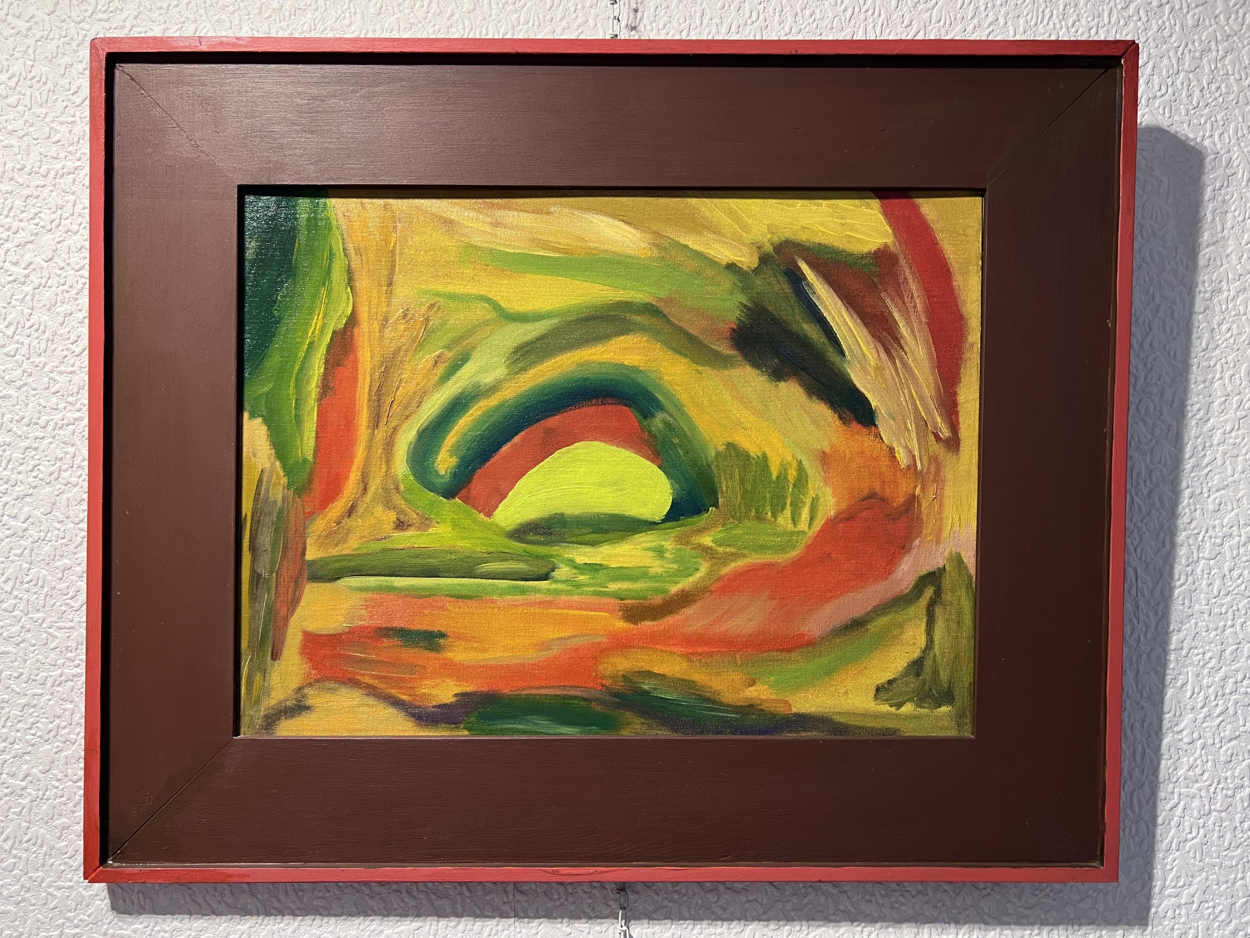 Virginia Barry Pittura astratta originale su tavola, cornice personalizzata in vendita 1