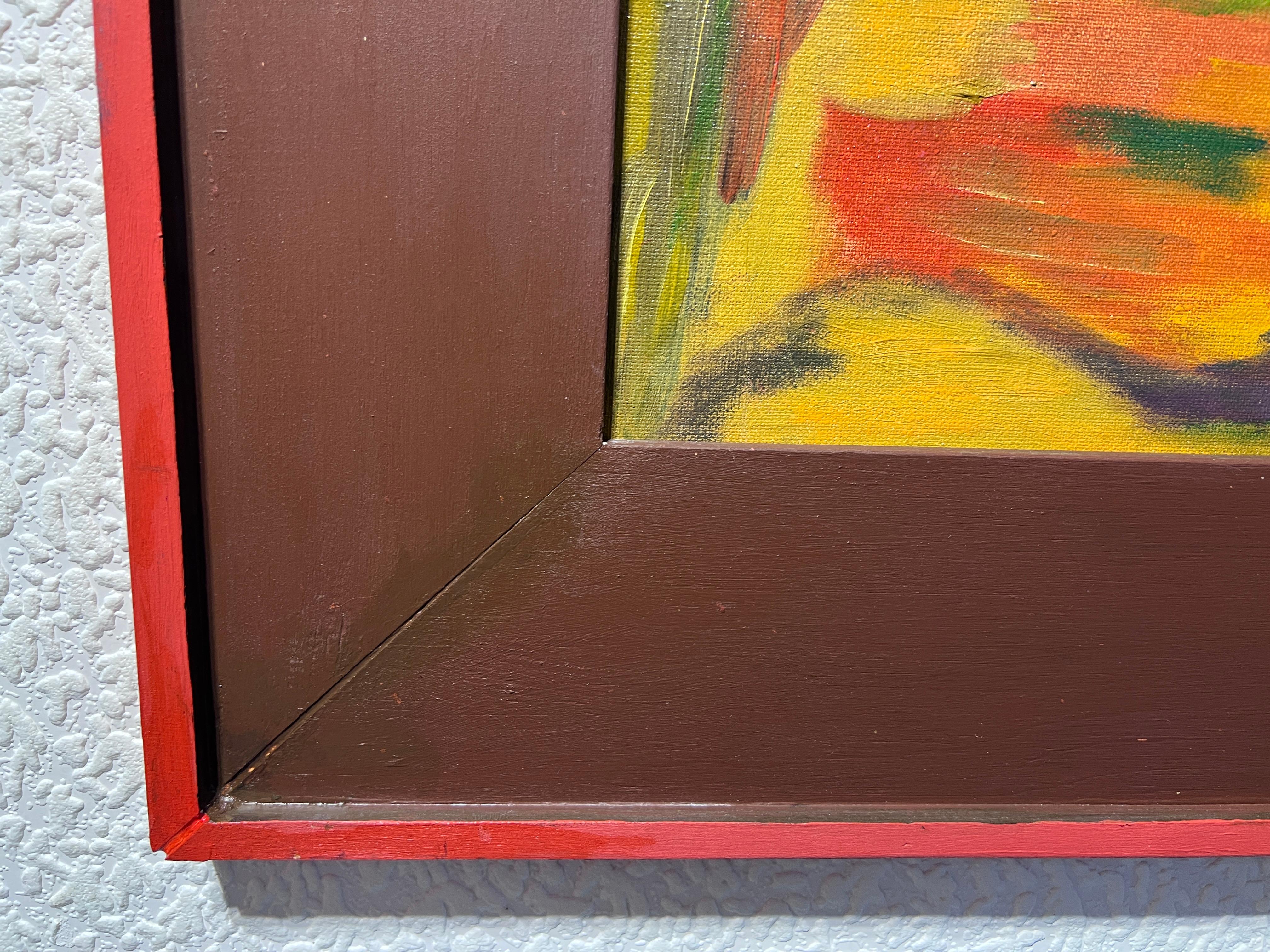 Virginia Barry Pittura astratta originale su tavola, cornice personalizzata in vendita 3
