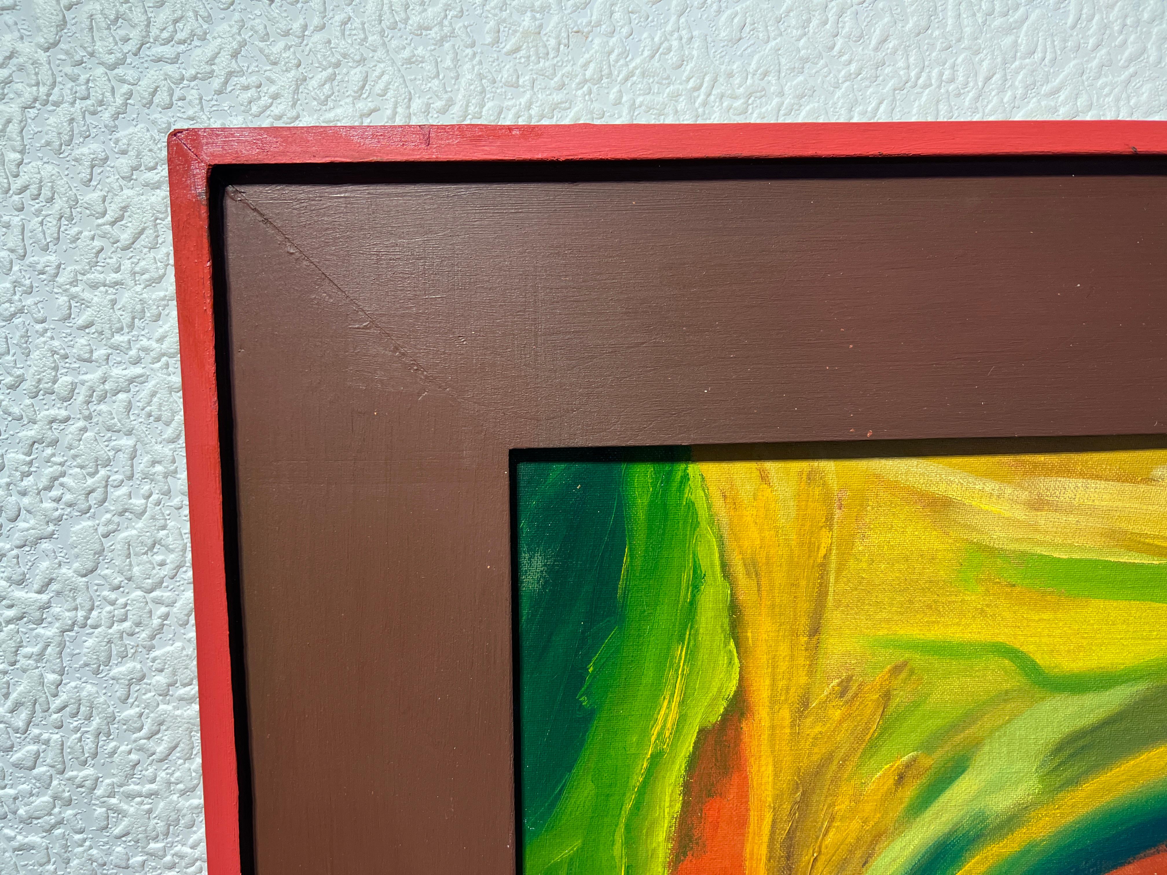 Virginia Barry Pittura astratta originale su tavola, cornice personalizzata in vendita 4