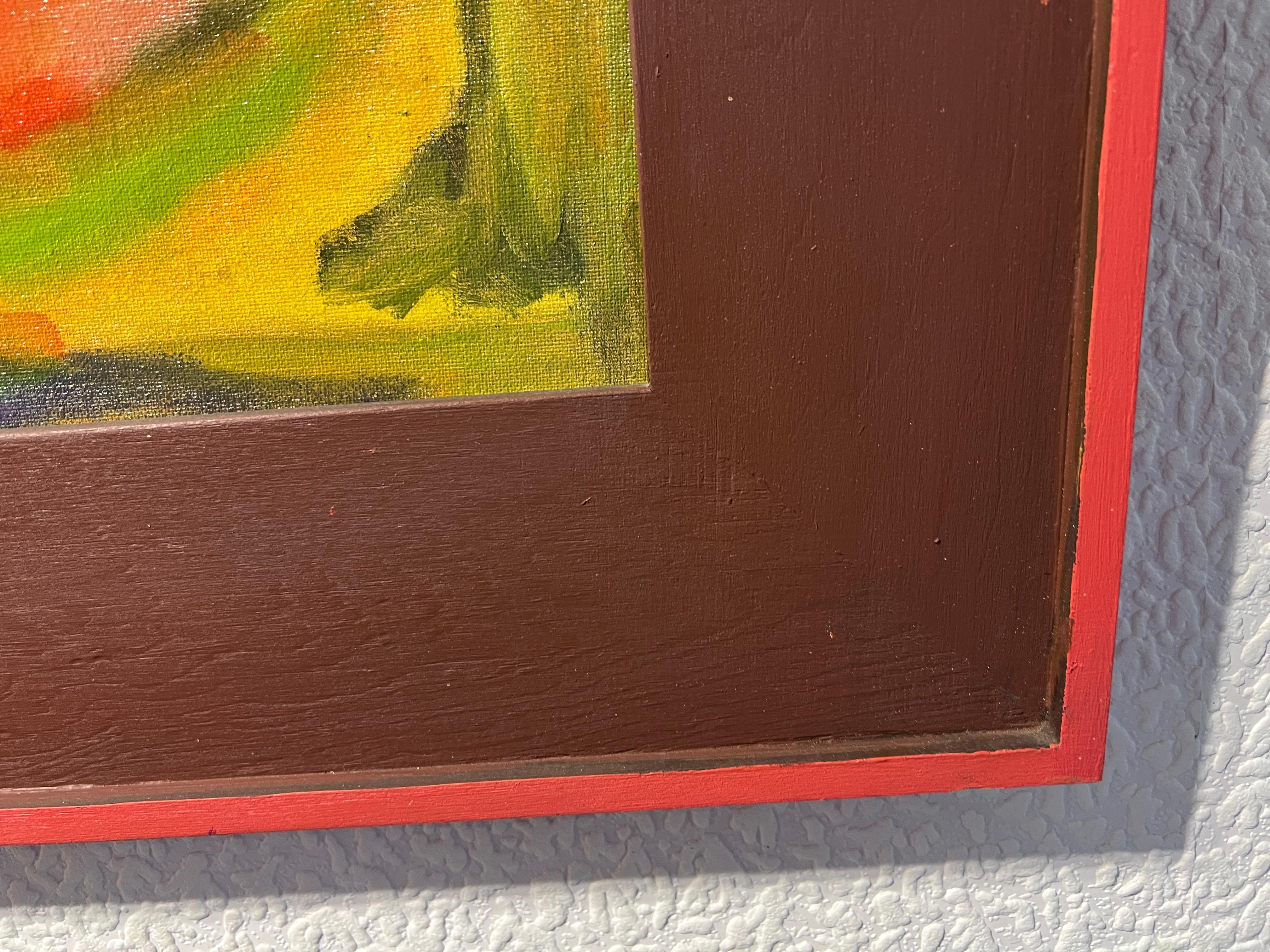 Virginia Barry Pittura astratta originale su tavola, cornice personalizzata in vendita 6