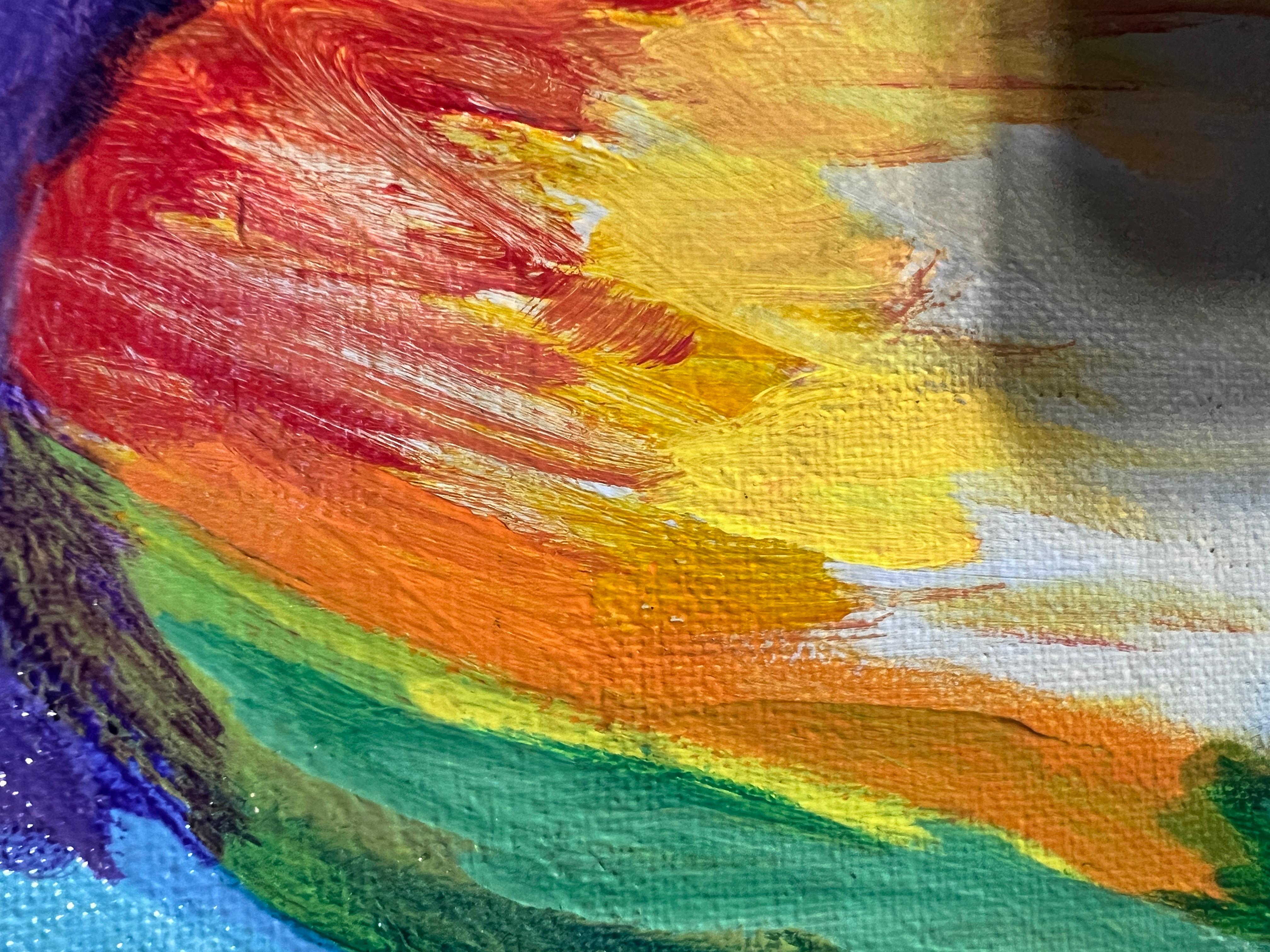 Virginia Barry Pittura astratta originale su tavola, cornice personalizzata 7