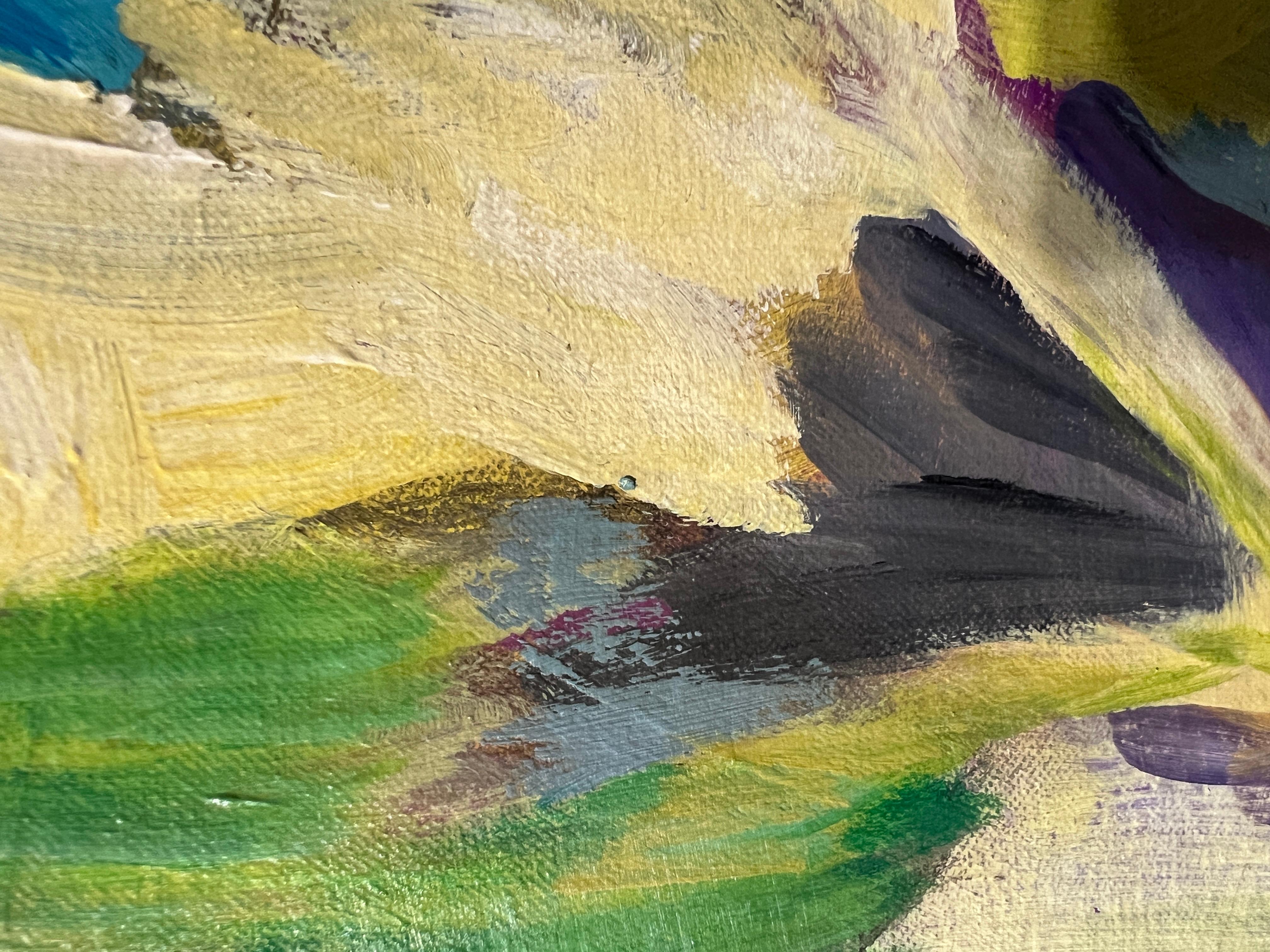 Virginia Barry Pittura astratta originale su tavola, cornice personalizzata 6