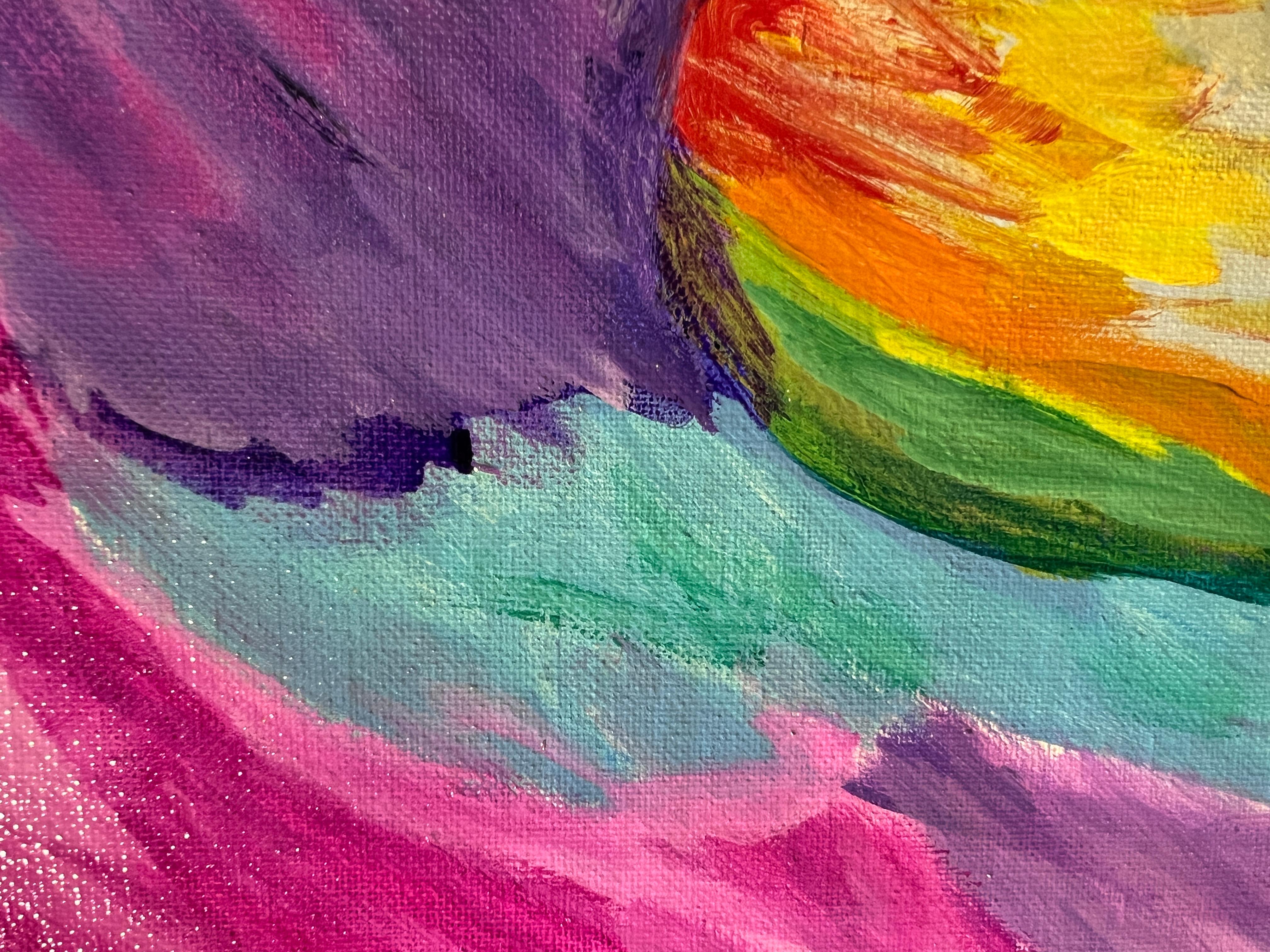 Virginia Barry Pittura astratta originale su tavola, cornice personalizzata 8