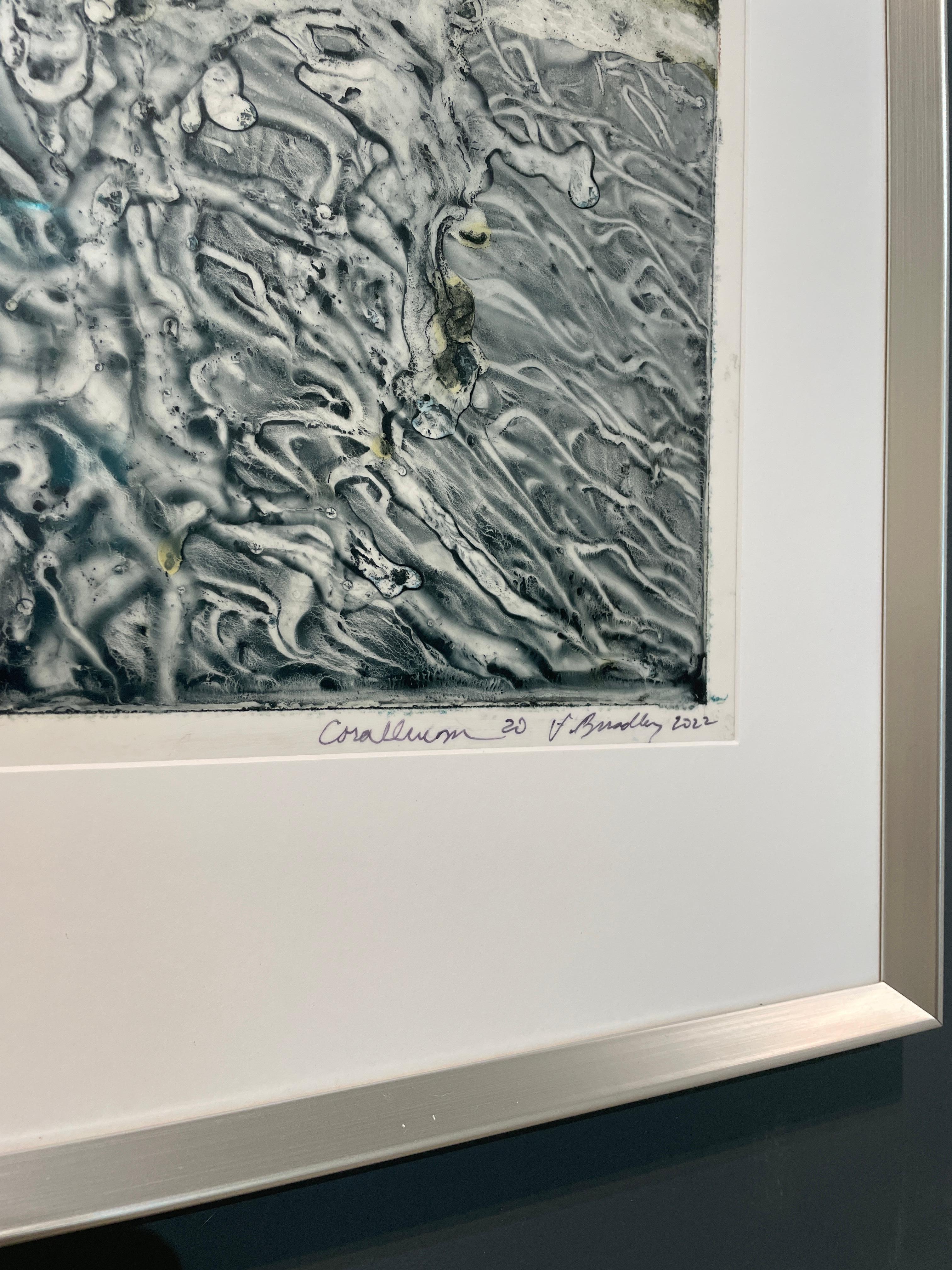 Corallium 20 - Gray Abstract Painting by Virginia Bradley