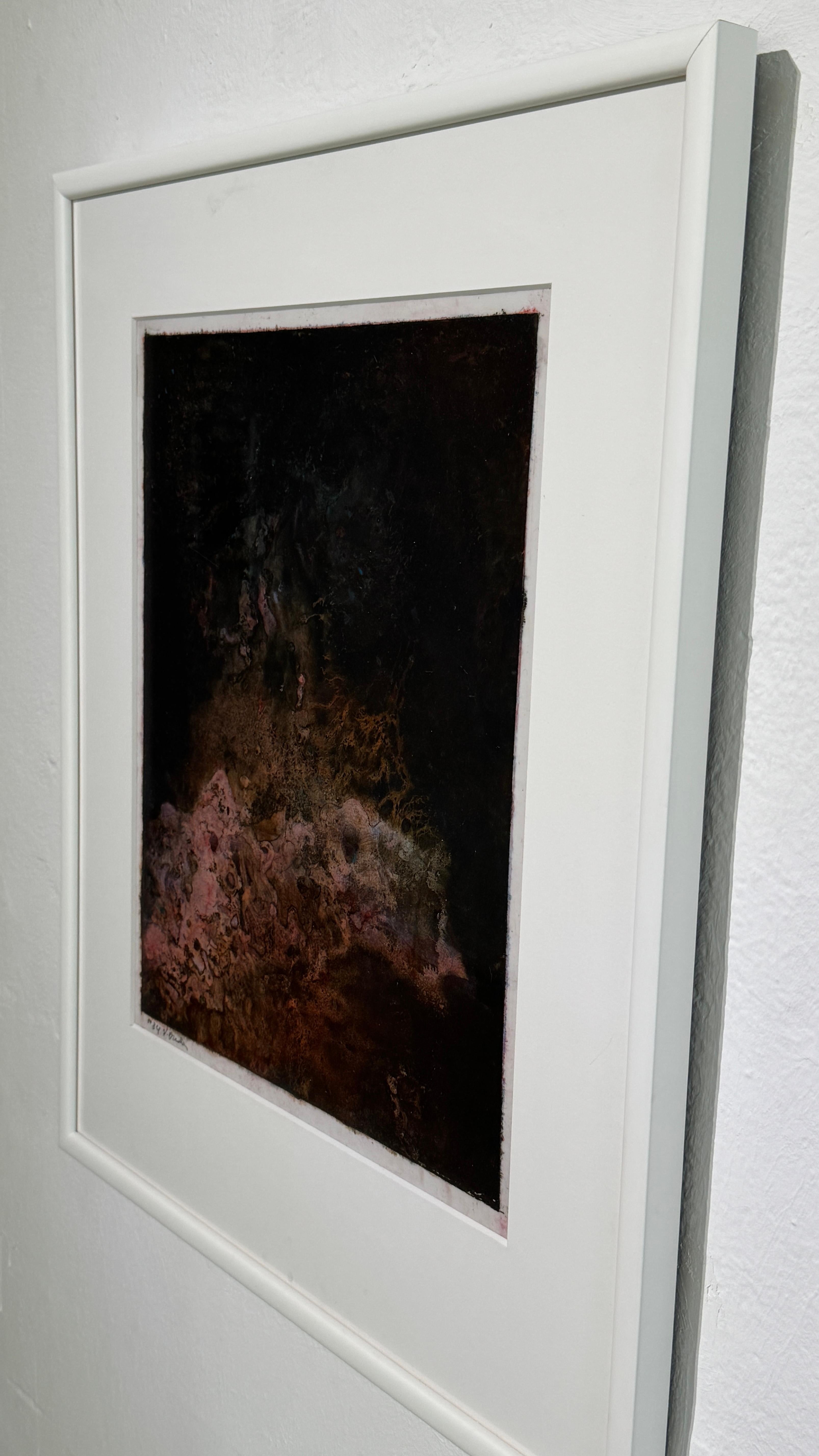 Corallium 34 - Black Abstract Painting by Virginia Bradley