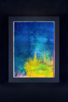 Corallium 40 : Peinture abstraite à l'huile sur un boîtier lumineux, encadrée, 21e siècle