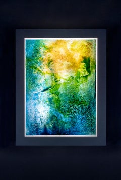 Corallium 52: Abstract Oil Painting on archival film on Lightbox case, 112x91 cm