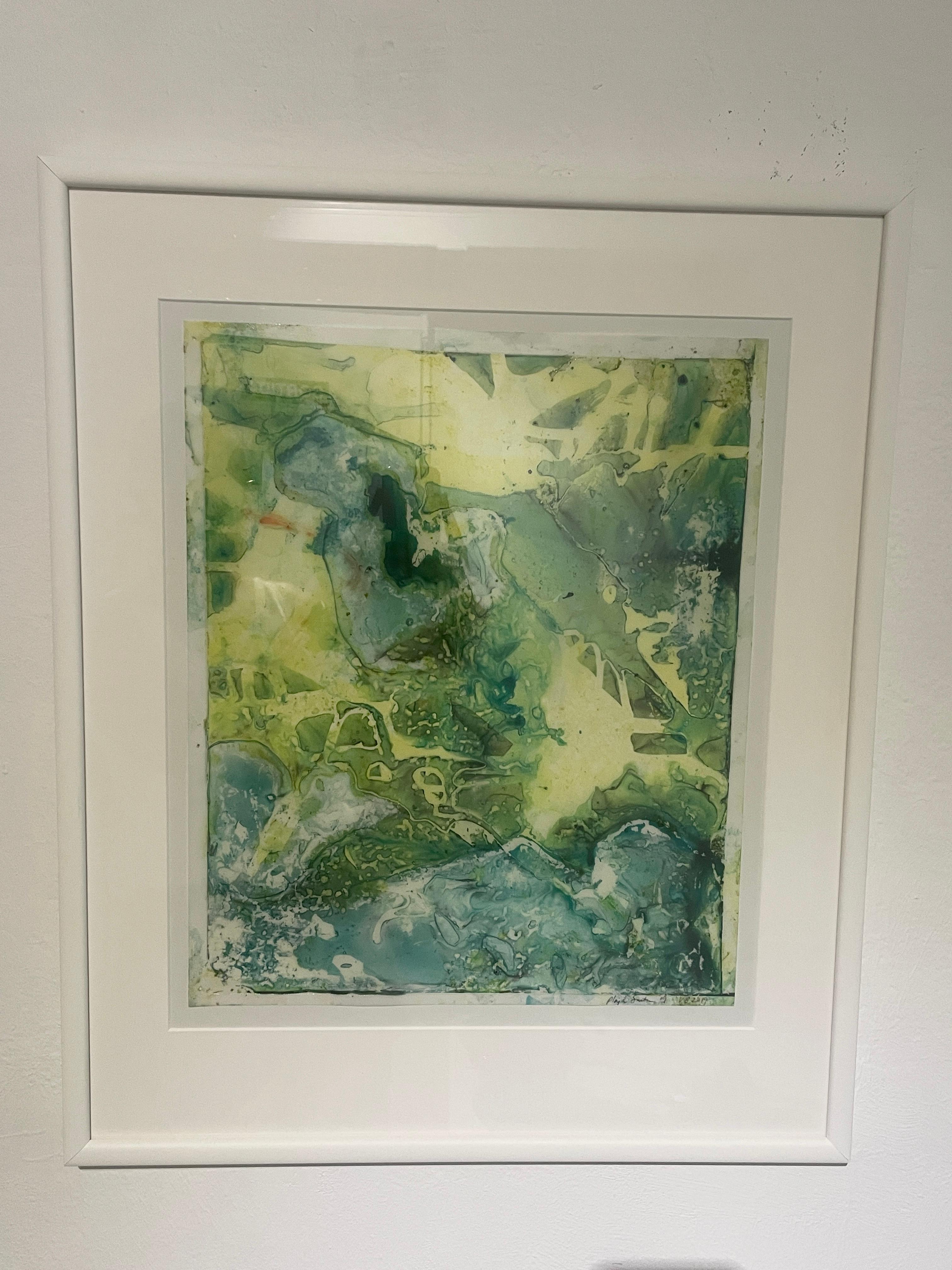 Playa Santa 19 - Gray Abstract Painting by Virginia Bradley