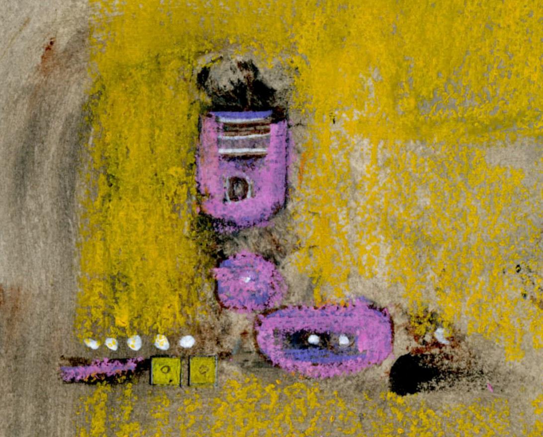Untitled
Mixed media on paper mounted on paper, c. 1990's
Signed by the artist in pencil lower right (see photo)
Condition: Excellent
Image size: 8 5/8 x 10 1/4 inches
Support Sheet size: 11 1/4  x 12 3/4 inches
Provenance: Estate of the Artist
    