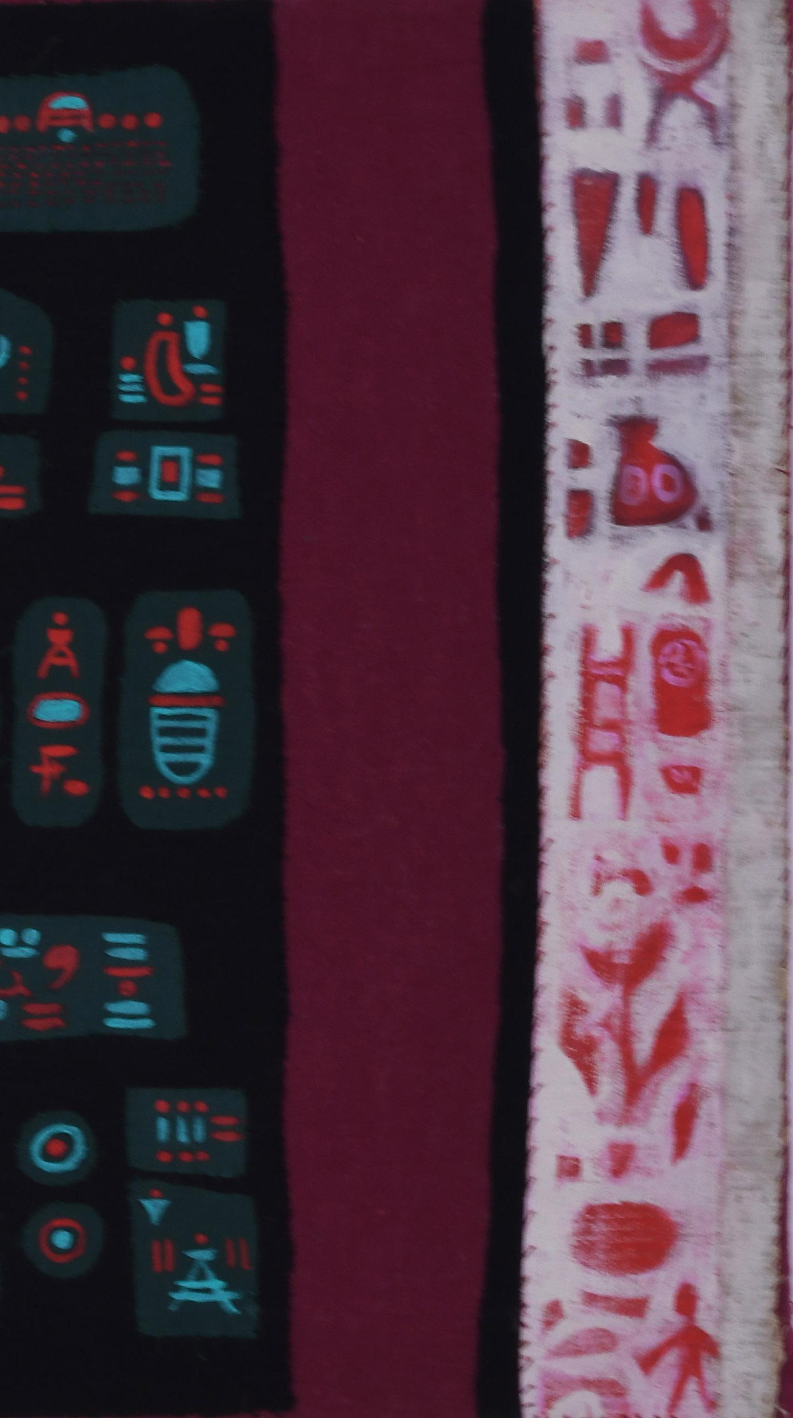 Chaco
Leinwand, Stoff, Pigment und Collageelemente, 1985-1995
Signiert unten links in roter Farbe
Verso auf dem oberen Teil des Keilrahmens mit Bleistift betitelt und signiert
Zustand: Ausgezeichnet
Leinwandgröße: 18 x 18 Zoll
Provenienz: Nachlass