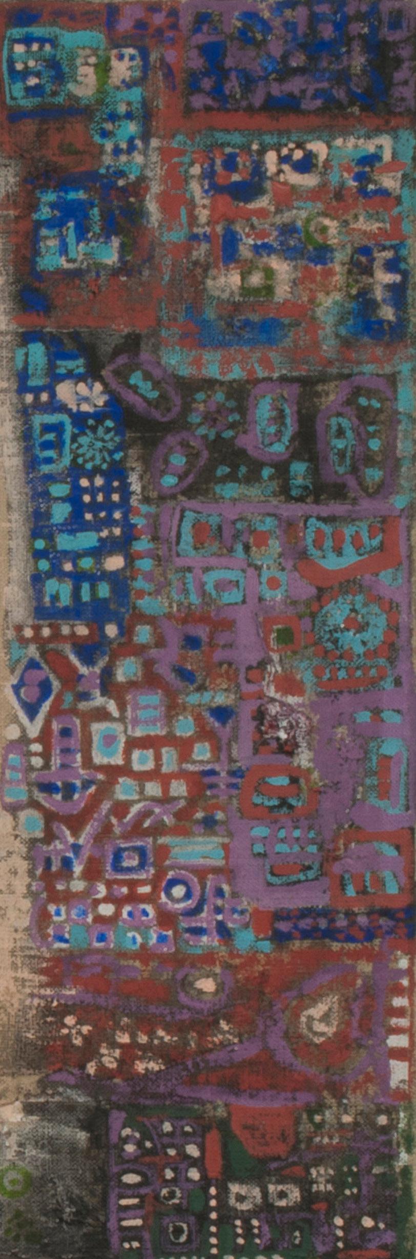 Kandahar - Gray Abstract Painting by Virginia Dehn