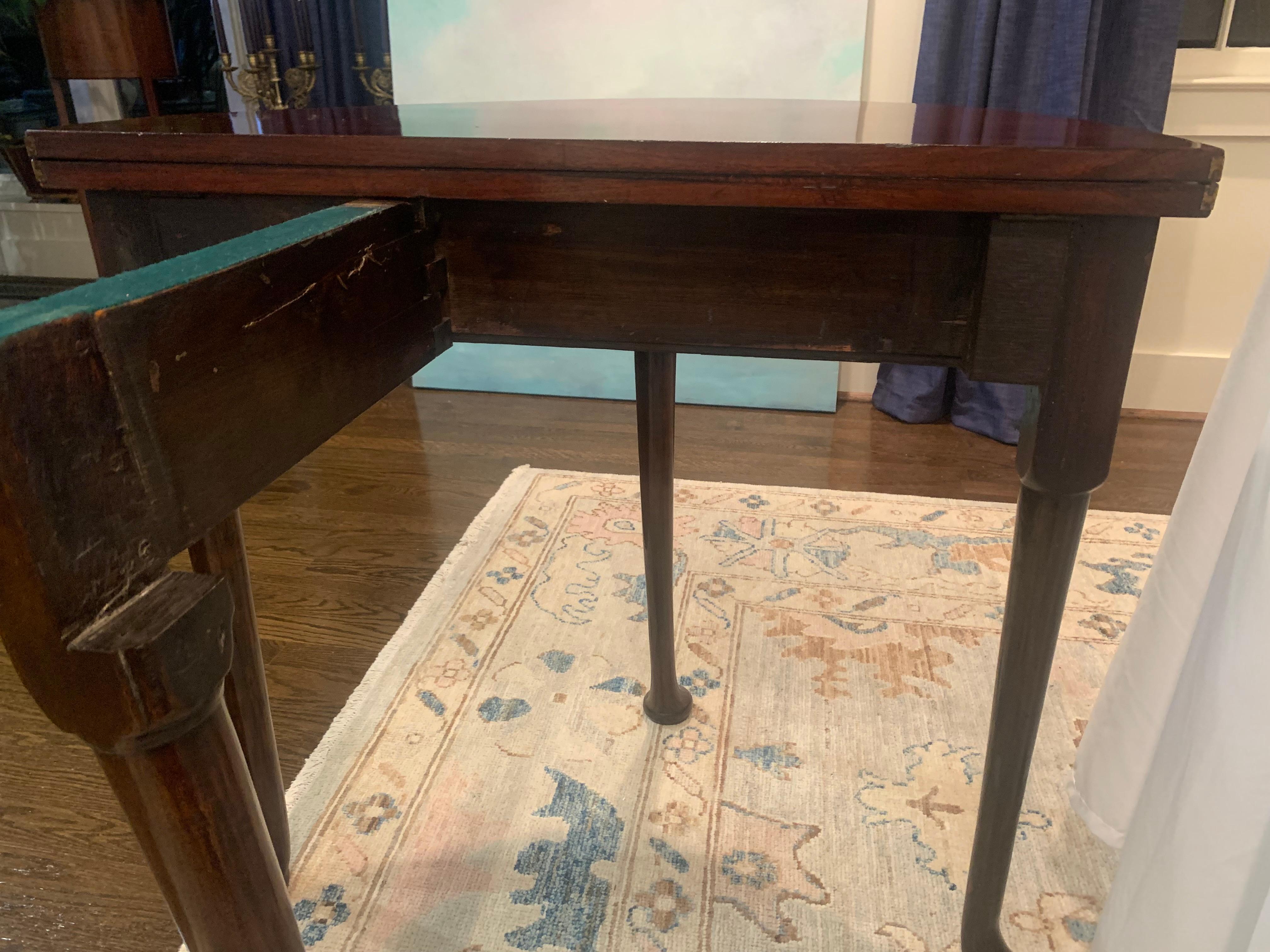 Queen Anne Virginia Demilune Walnut Tea Table For Sale