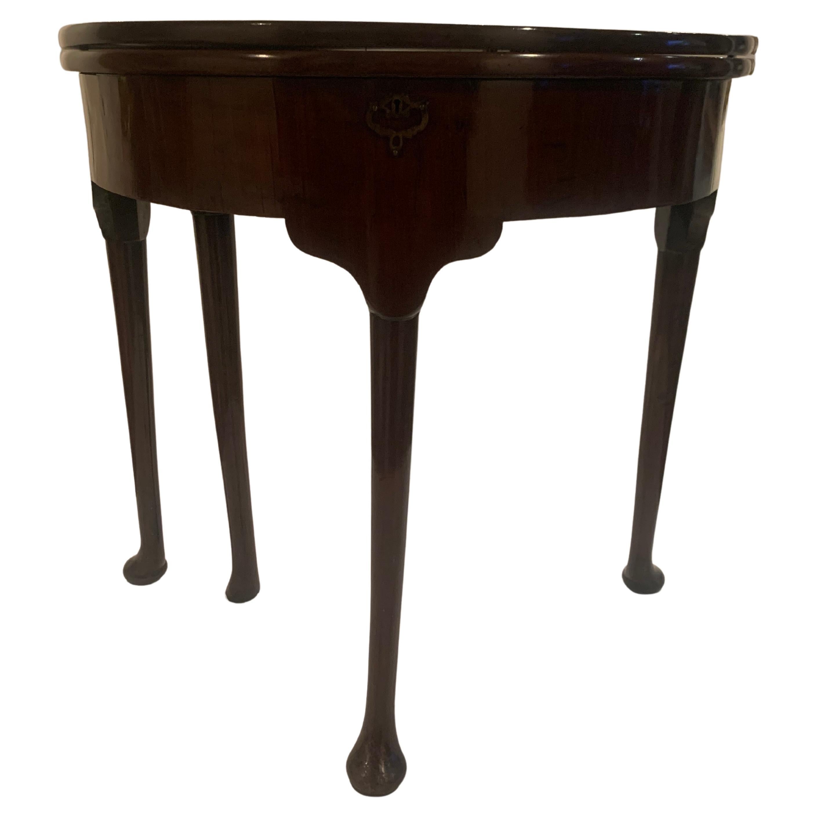 Virginia Demilune Walnut Tea Table For Sale