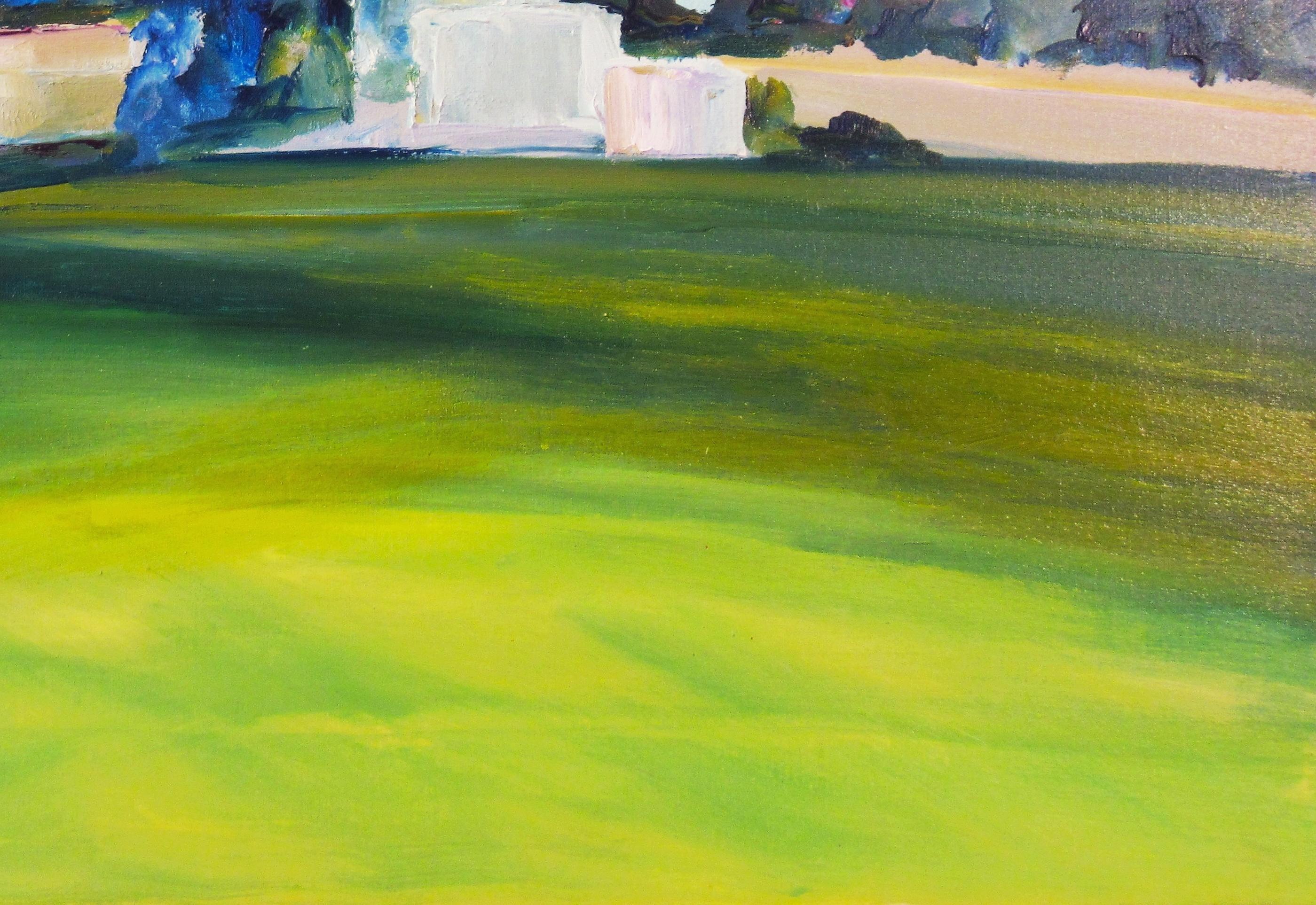 Kalifornische Landschaft (Grün), Landscape Painting, von Virginia (Ginger) Shaver