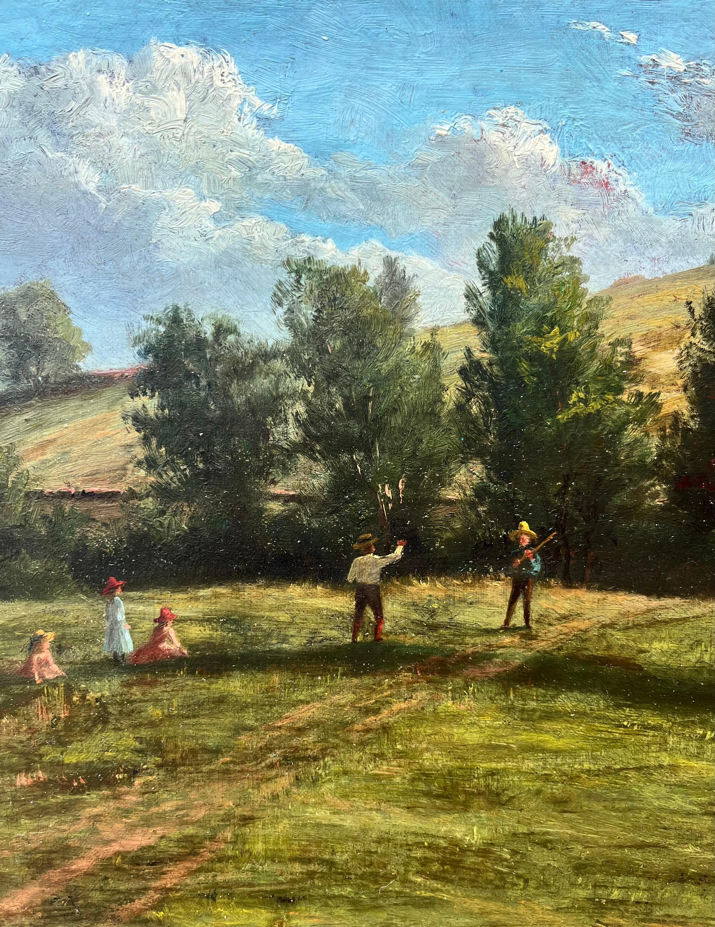 Landscape of Children Playing Baseball titled 