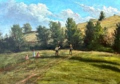 Landscape of Children Playing Baseball titled "Baseball Beneath the Hills"
