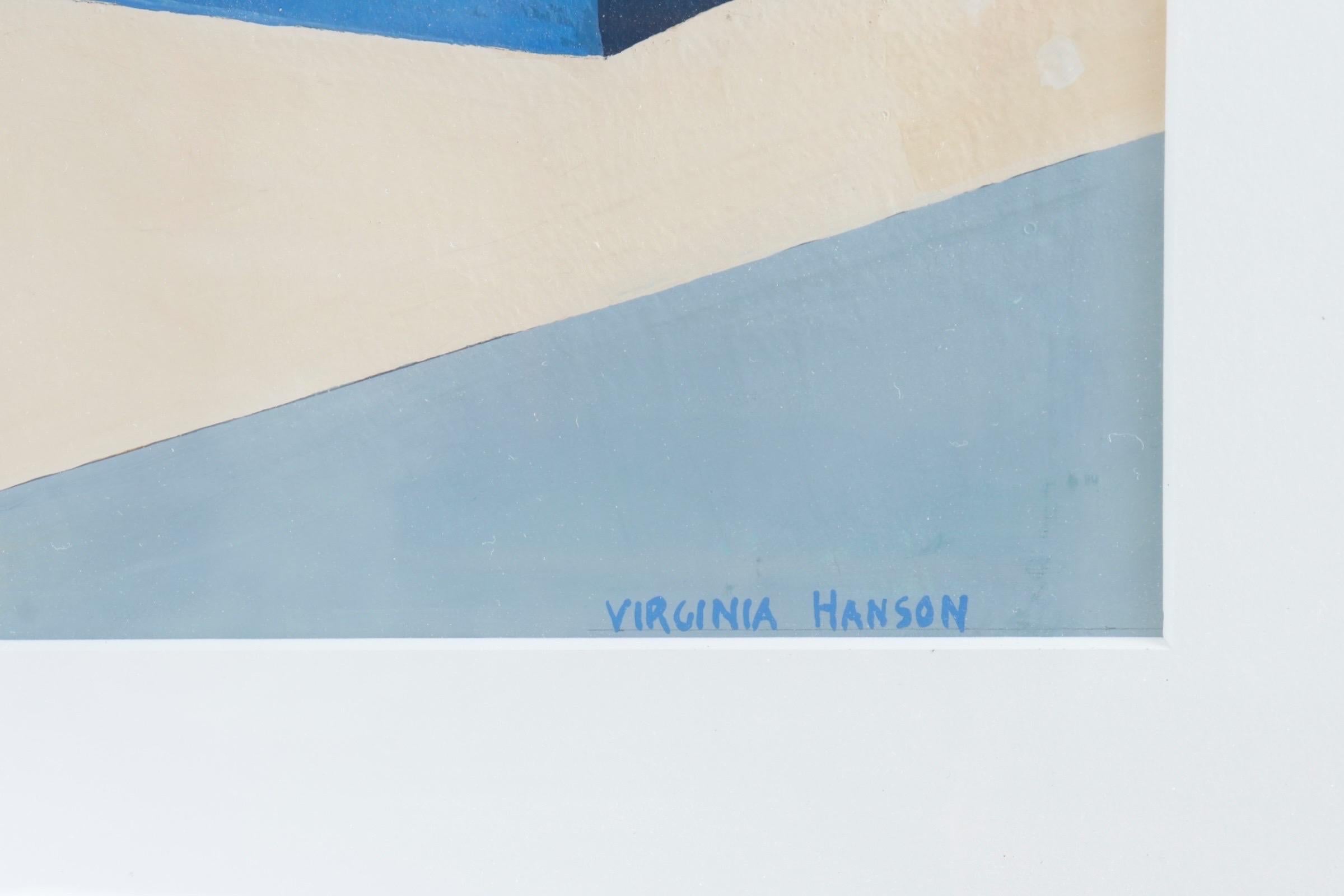 Mid-Century moderno Dipinto firmato da Virginia Hanson 