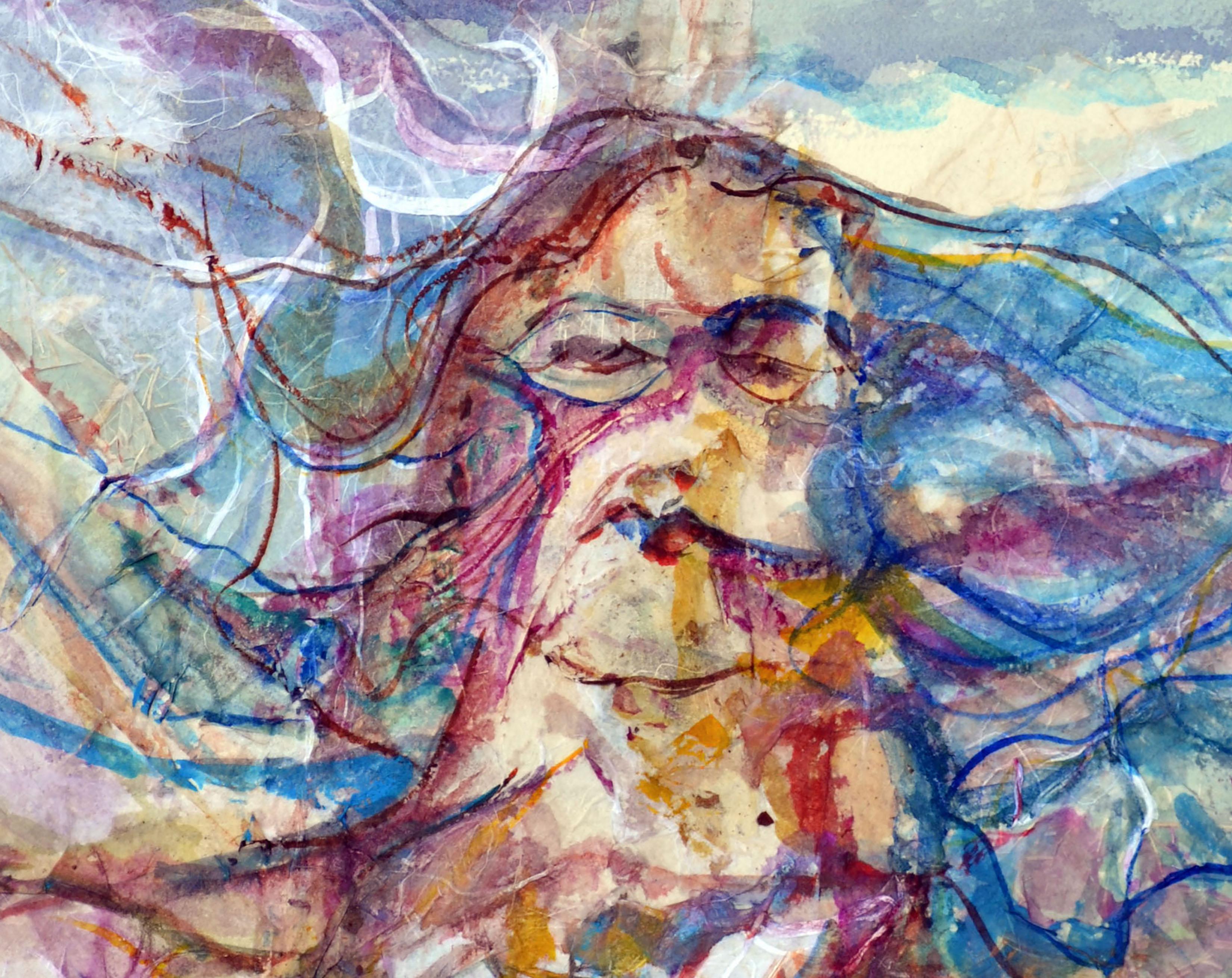 Naturaleza Mujer Desnudo Figurativo - Painting impresionista estadounidense de Virginia J. Hughins