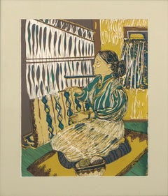 Bloc de bois figuratif amérindien - Le tisserand  #3/12