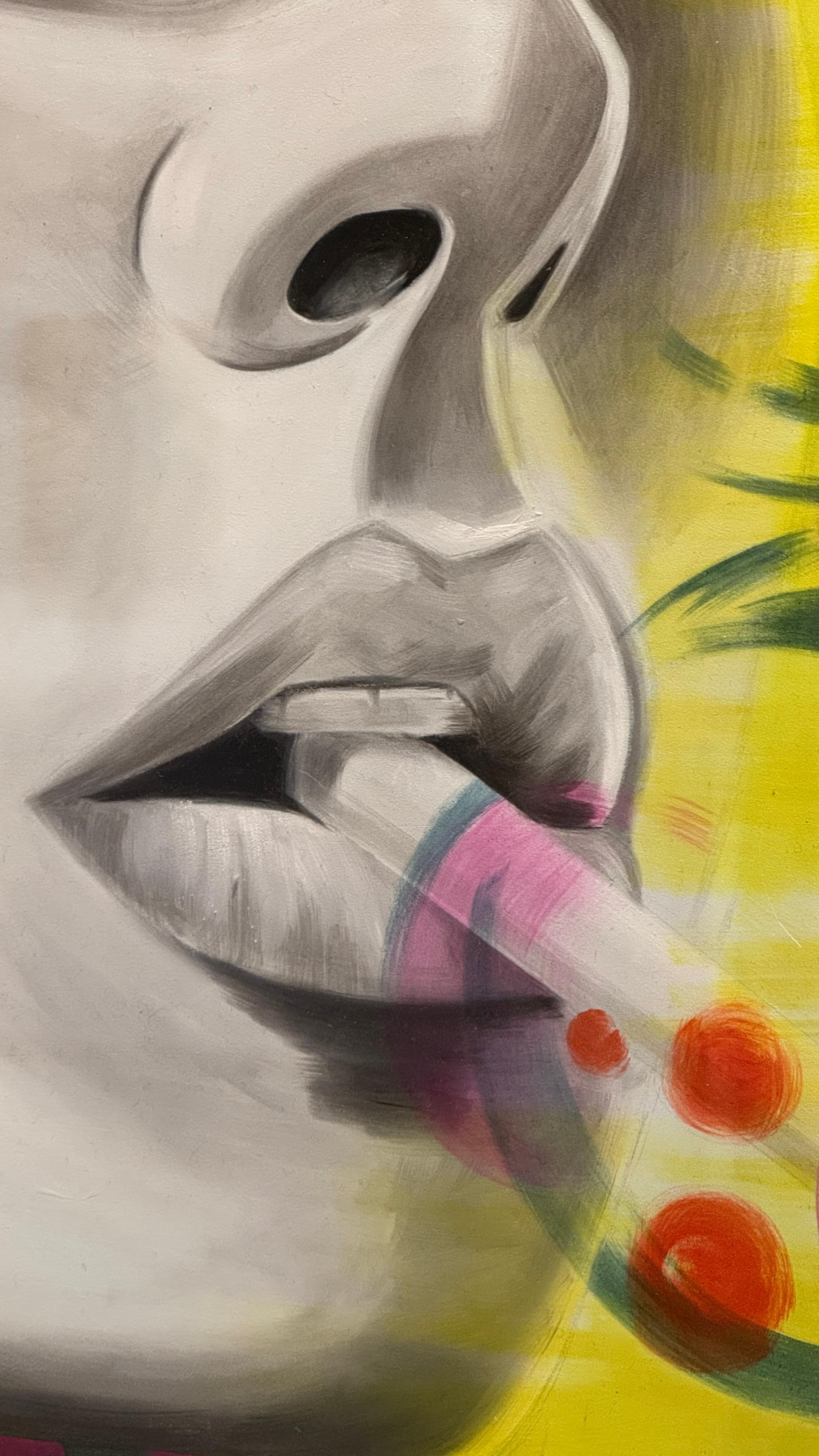 Rebel Essence - Beige Figurative Painting by Virginia Kelle