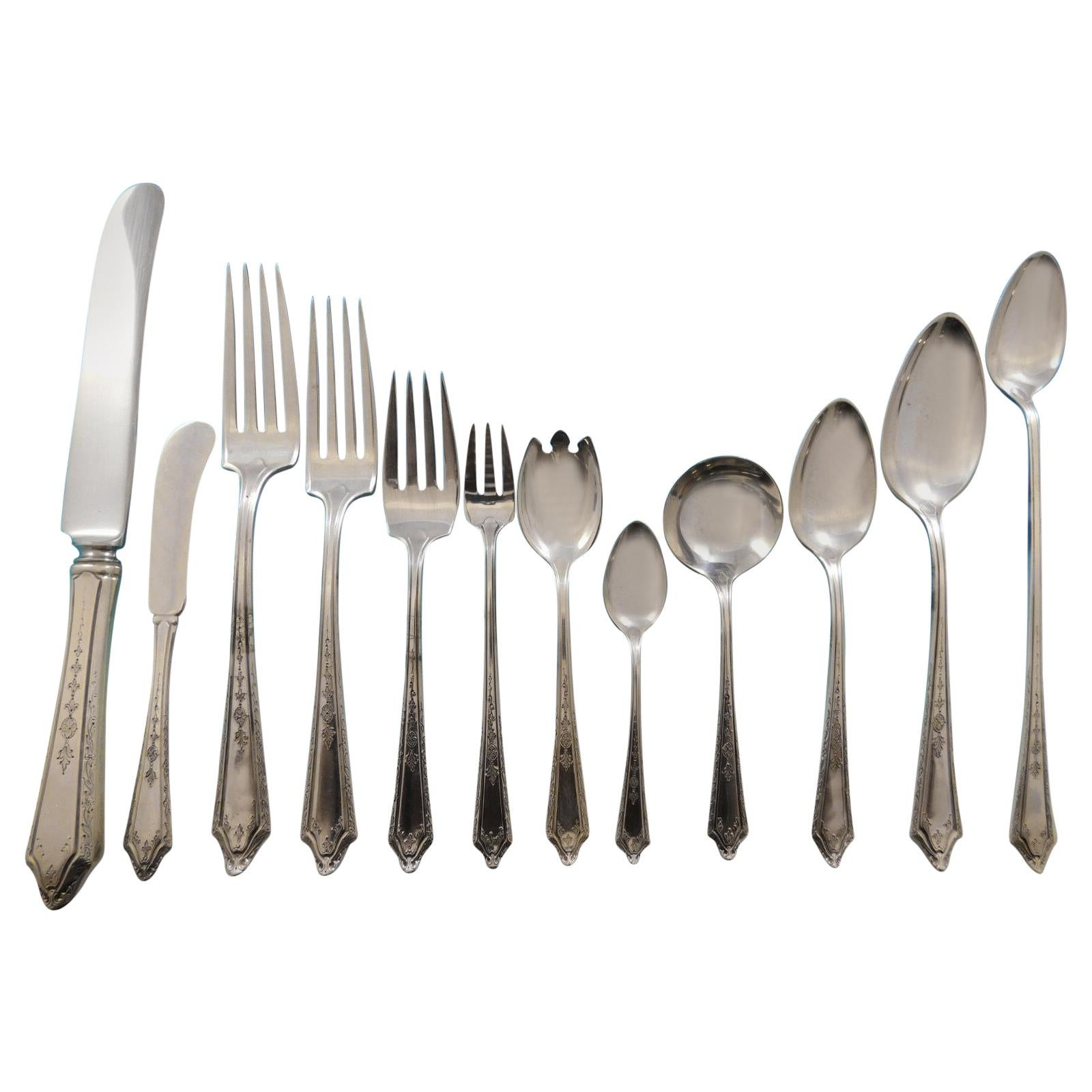 Virginia Lee by Towle Sterling Silver Flatware Set 8 Service 111 Pieces Dinner For Sale