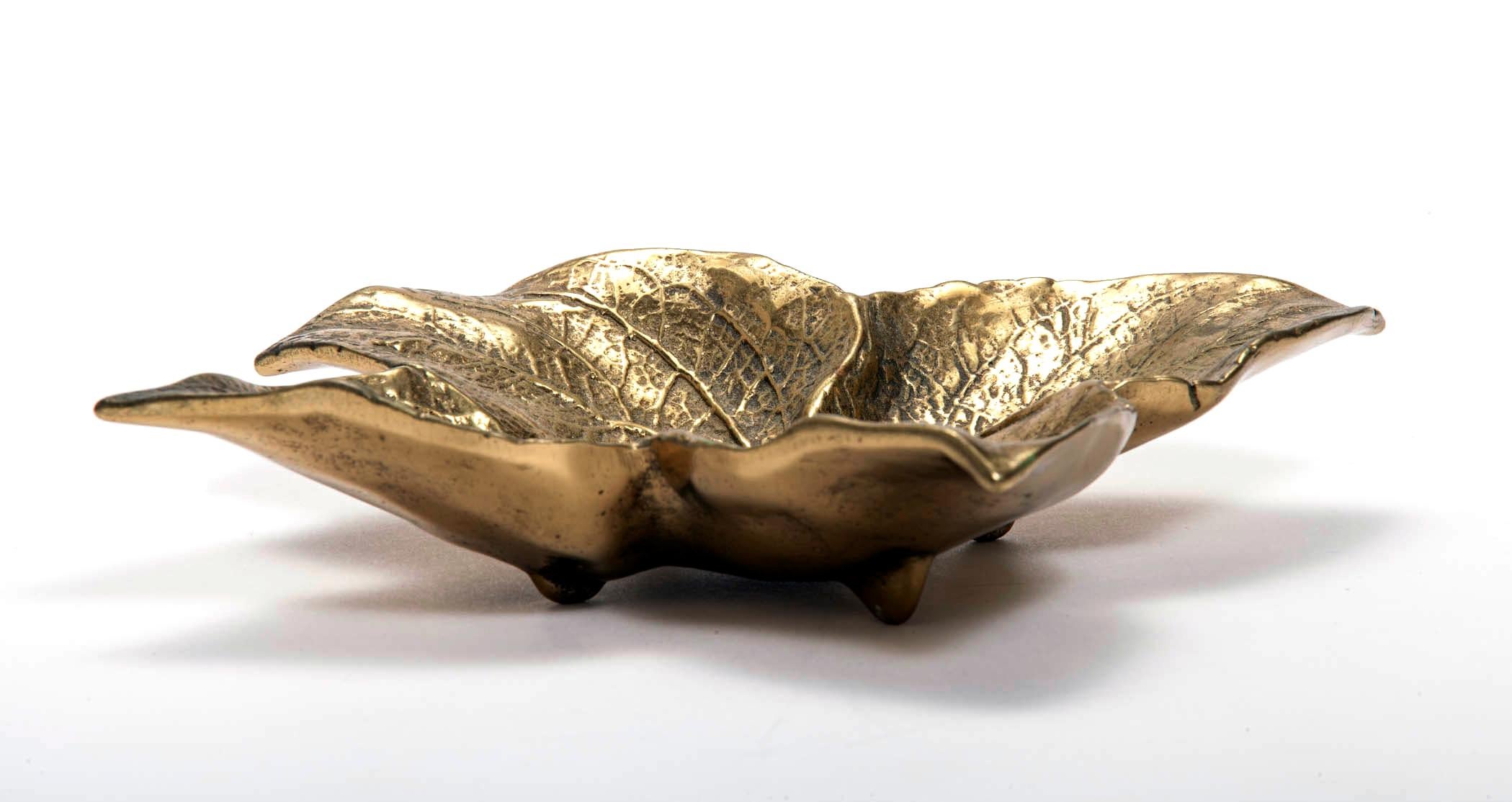 Organic Modern Virginia Metalcrafters 1960s Cast Coleus Leaf Tray by Oscar Hansen