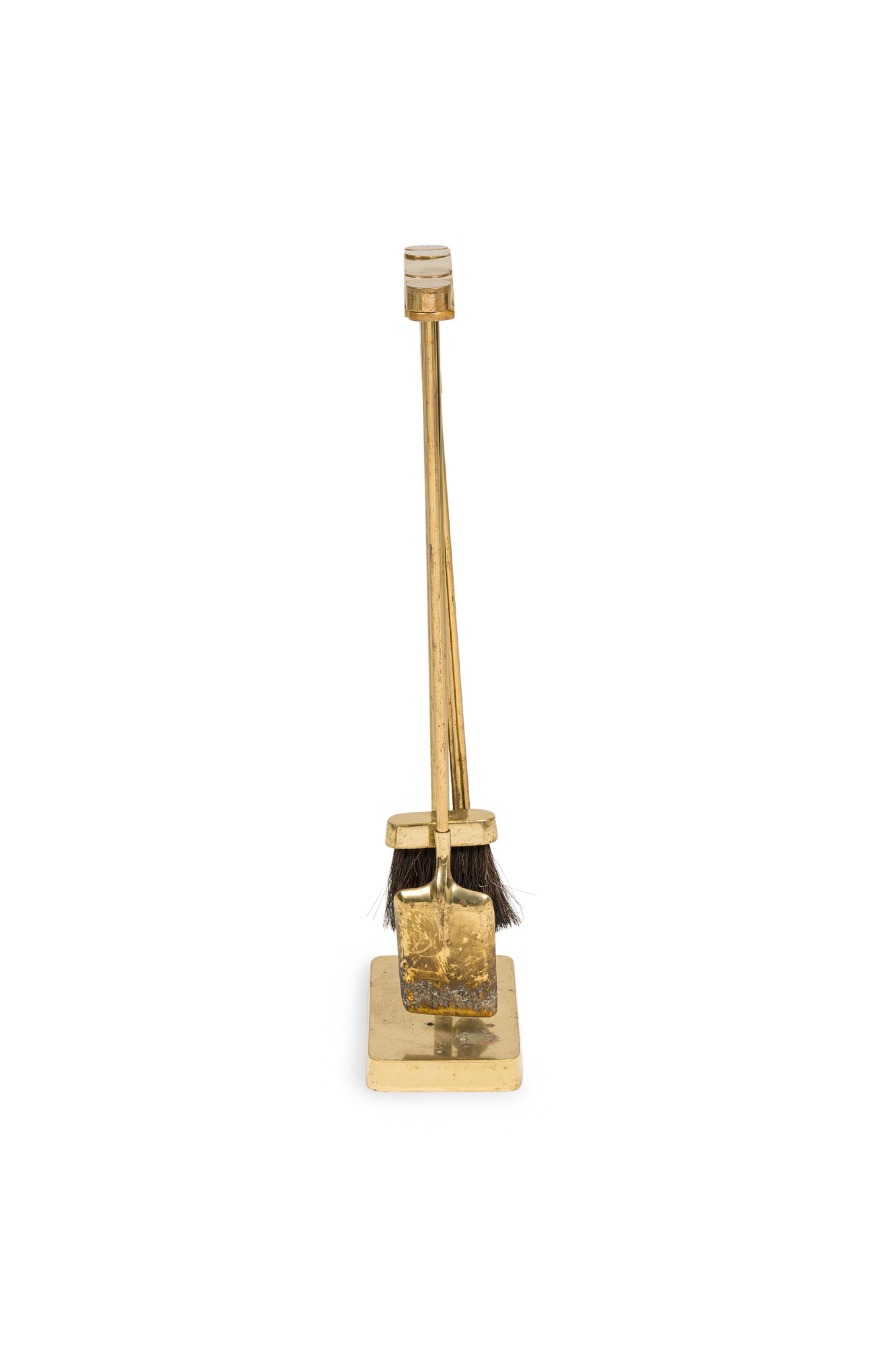 Mid-Century Modern Ensemble d'outils de cheminée minimaliste américain du milieu du siècle dernier de Virginia Metalcrafters en vente
